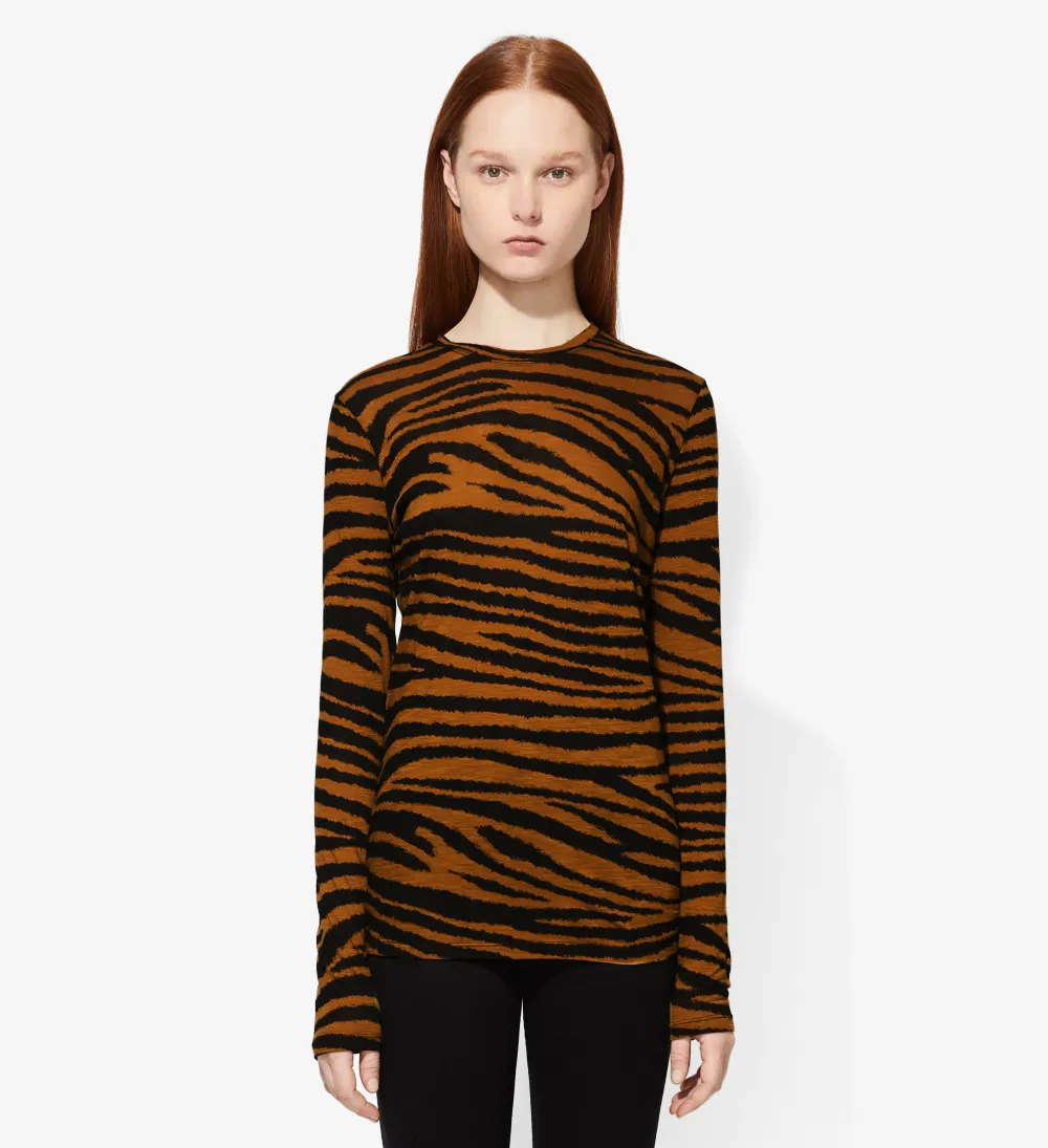 Tiger Print Long Sleeve T-Shirt