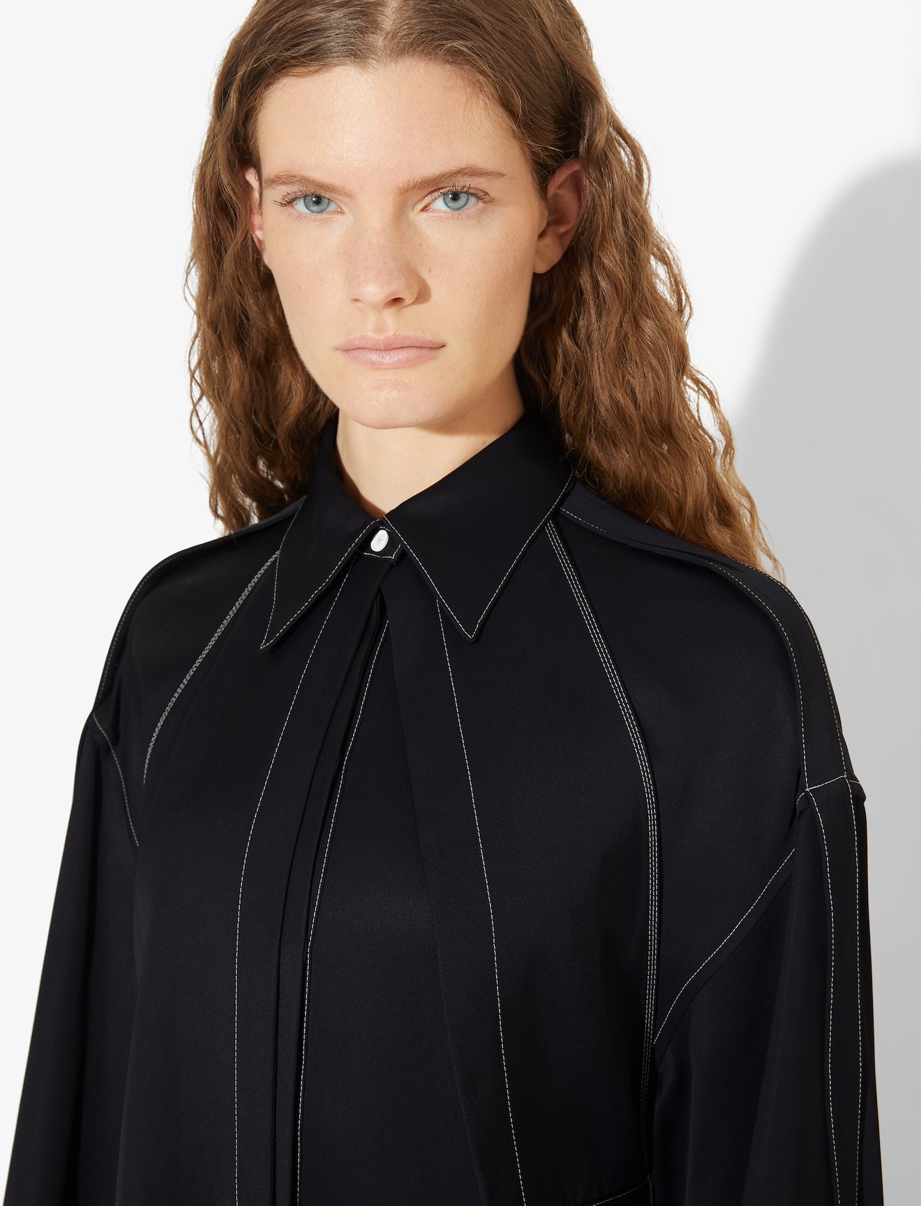 Topstitched Shirt Dress #5
