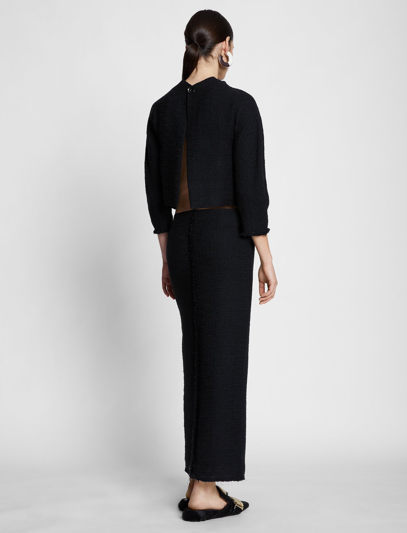 Tweed Cut Out Raw Hem Dress #2