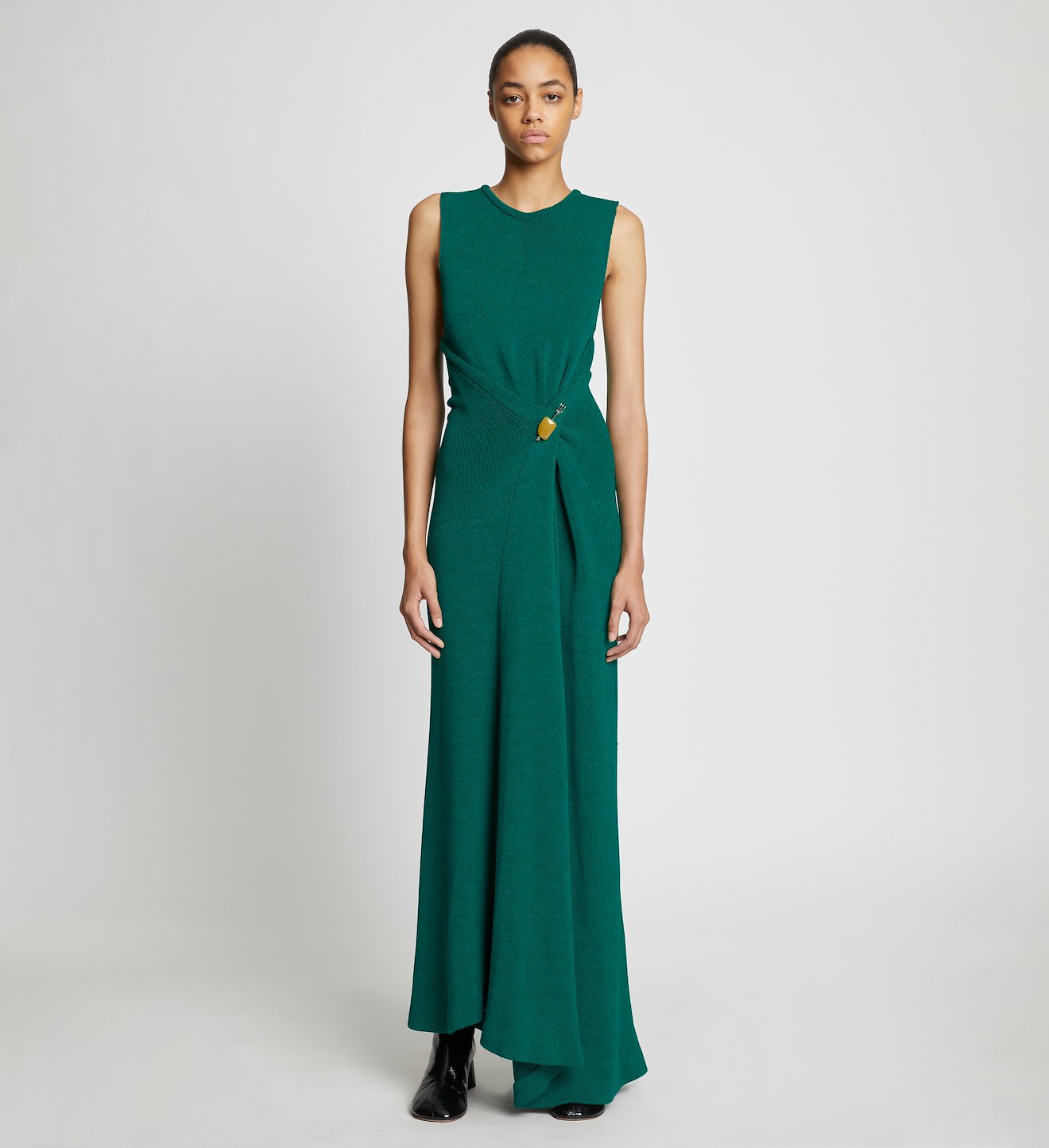 Twist Back Viscose Crepe Knit Dress