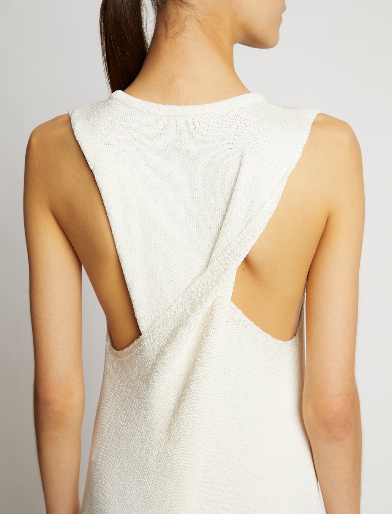 Twist Back Viscose Crepe Knit Dress #3