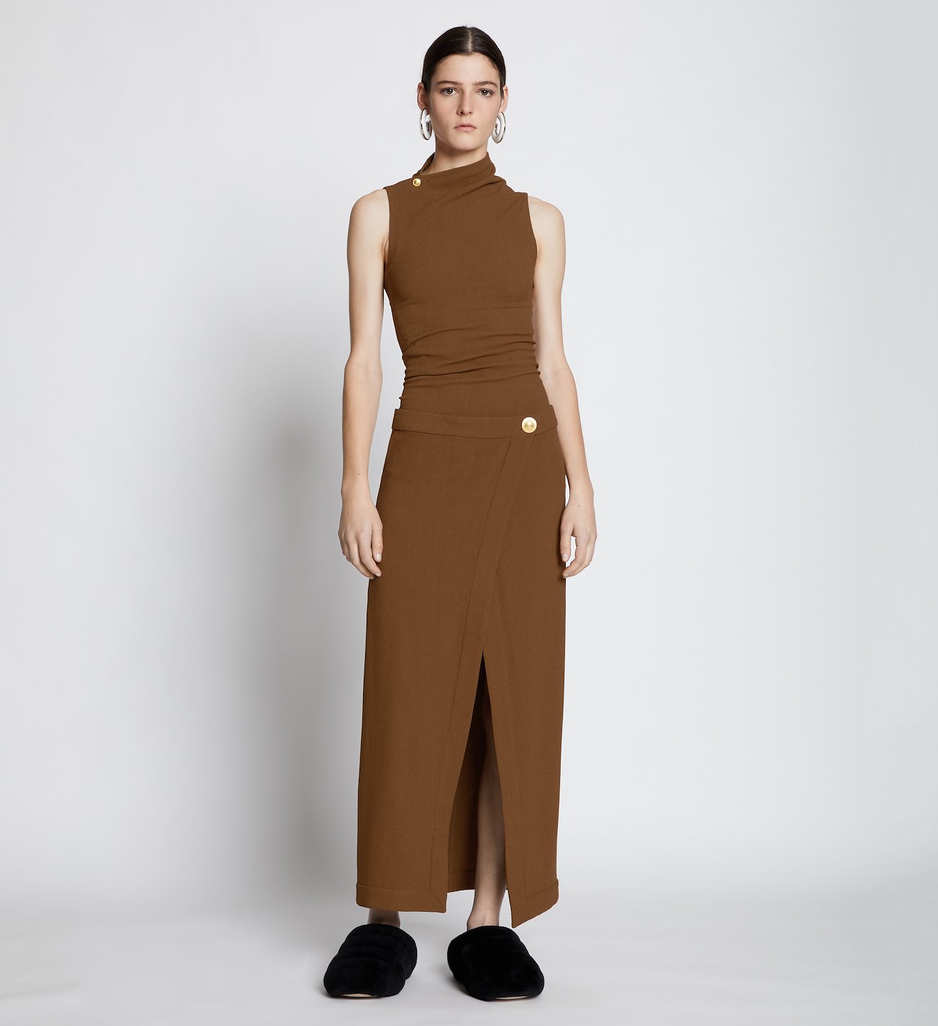 twist-detailing wrap dress