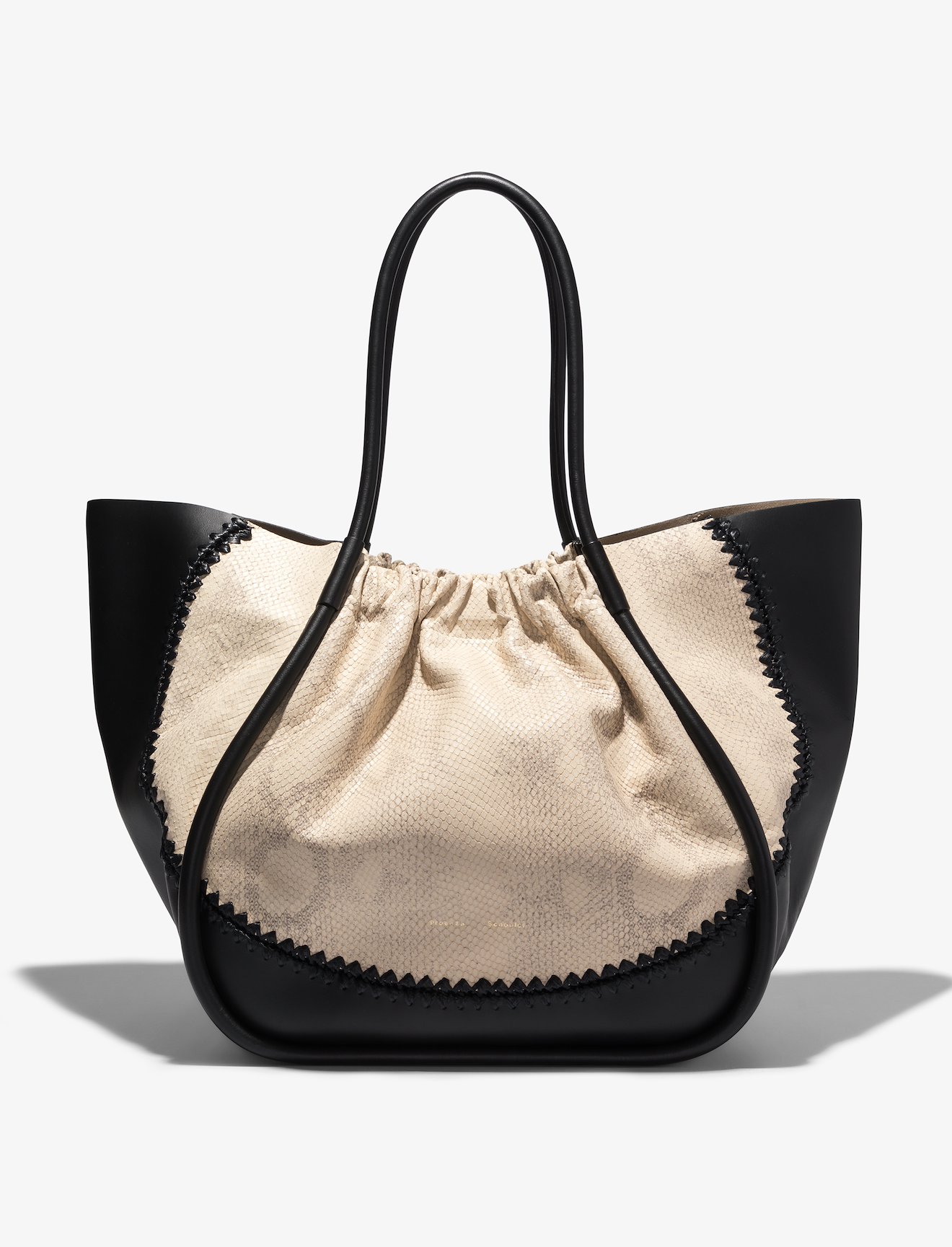 Two Tone Snake Embossed XL Ruched Tote #6
