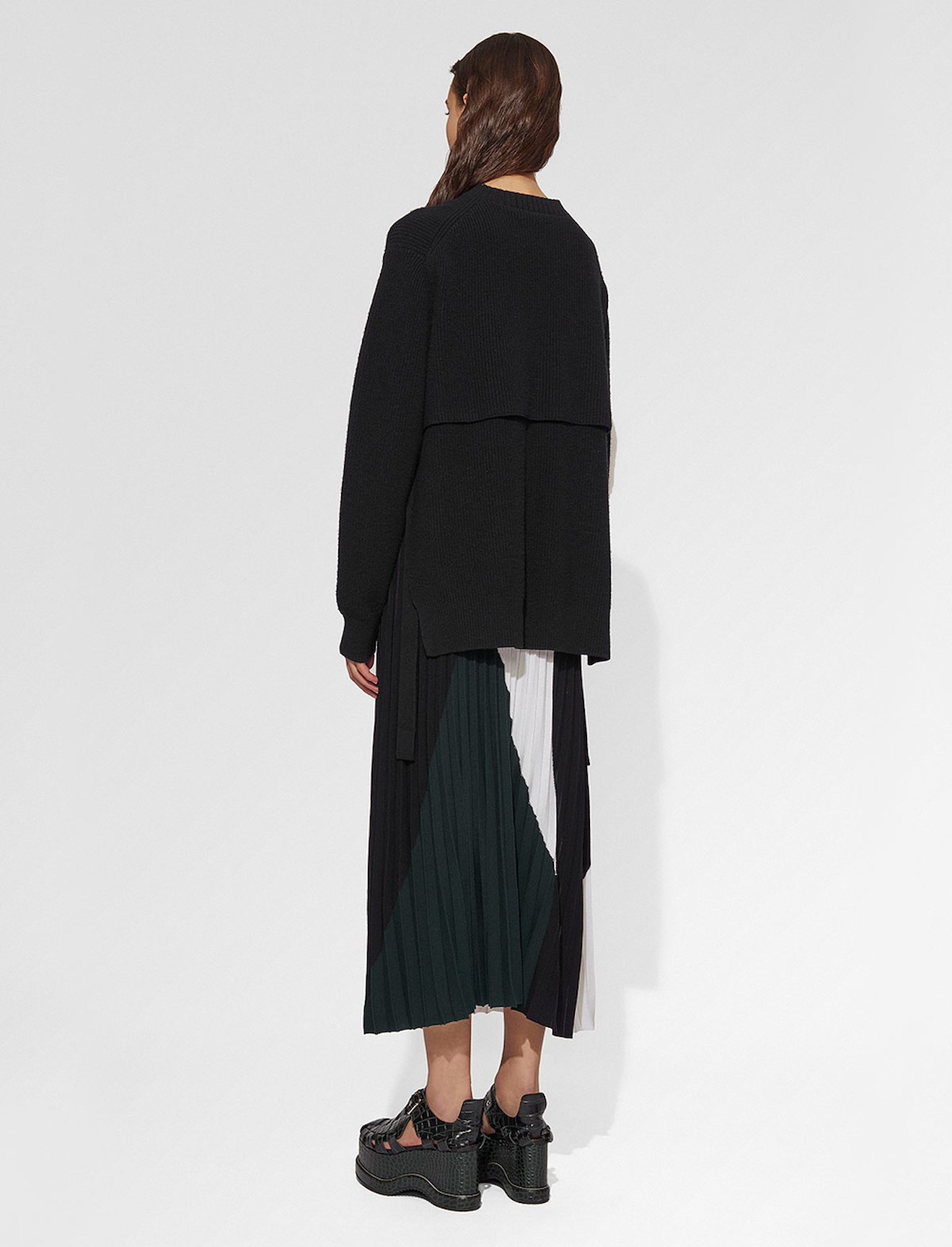 Vented Wool-Cashmere Sweater with Front Slit #2