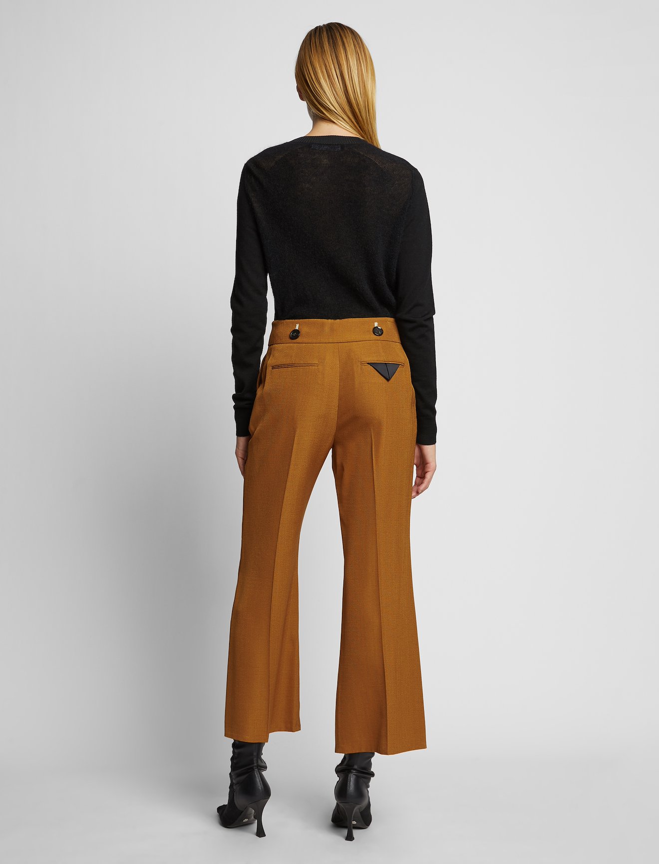 Viscose Silk Crop Flare Pants #2