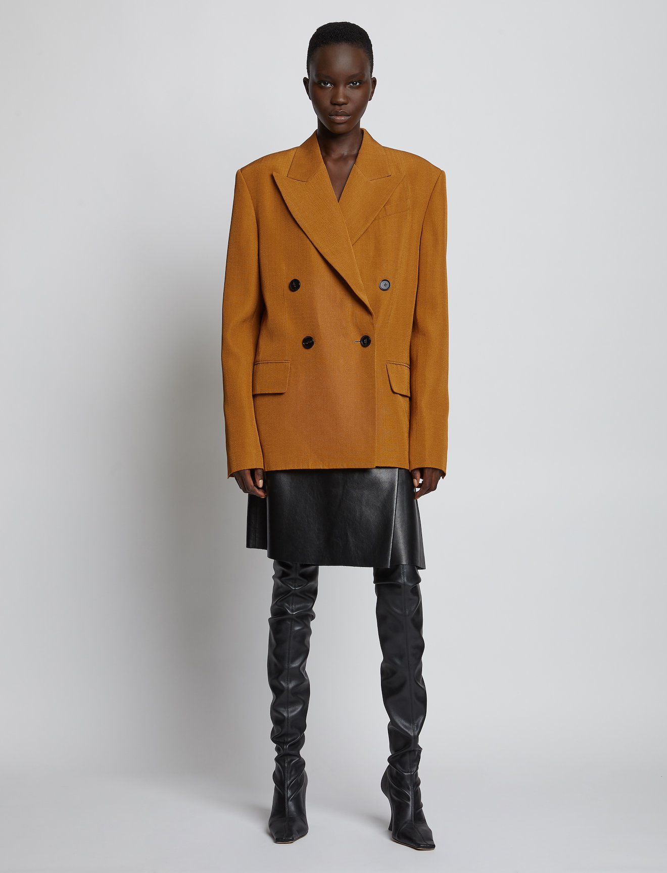Viscose Silk Split Collar Blazer #1
