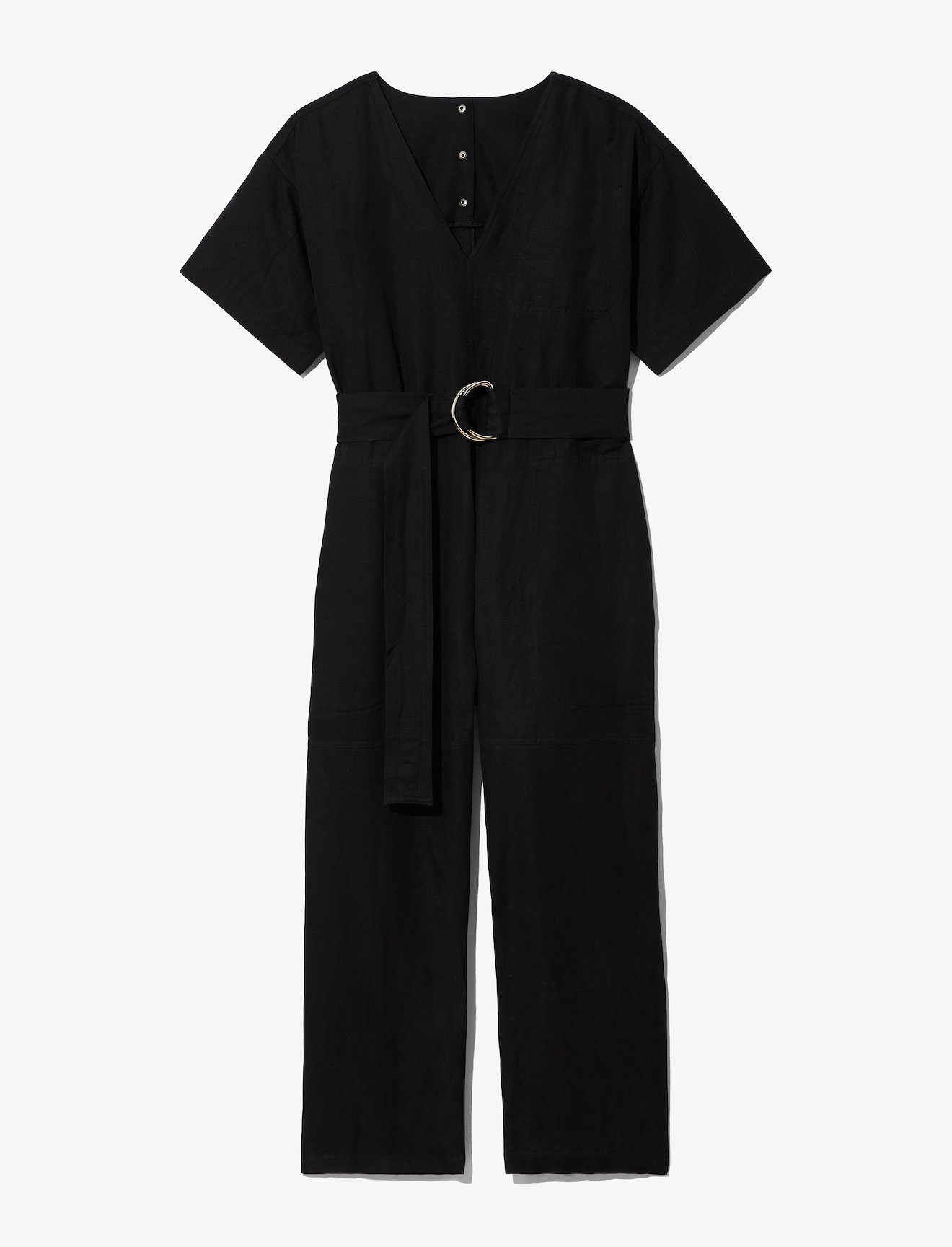 Washed Linen Belted Jumpsuit #4