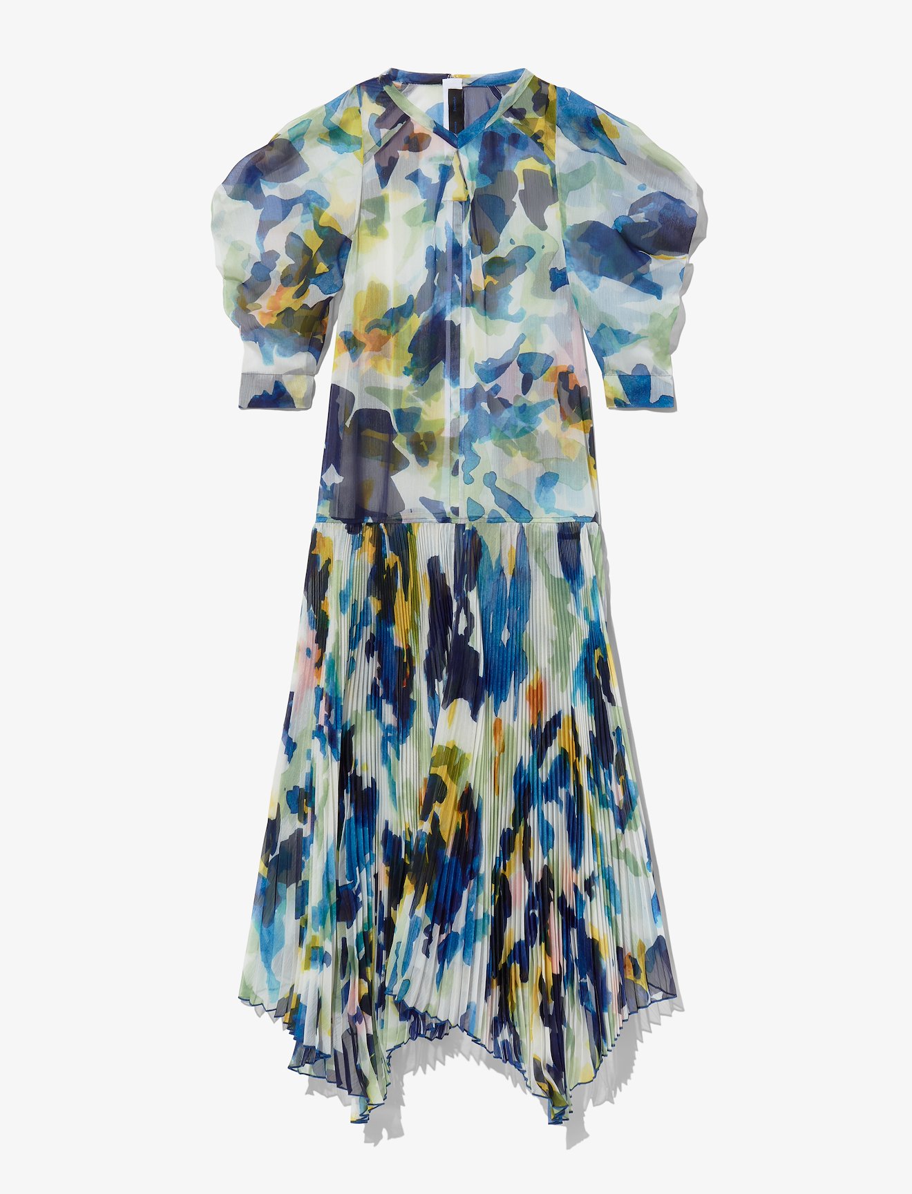 Watercolor Floral Chiffon Dress #4
