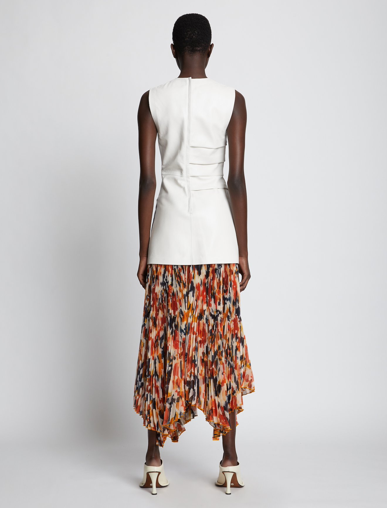 Watercolor Floral Pleated Chiffon Skirt #2