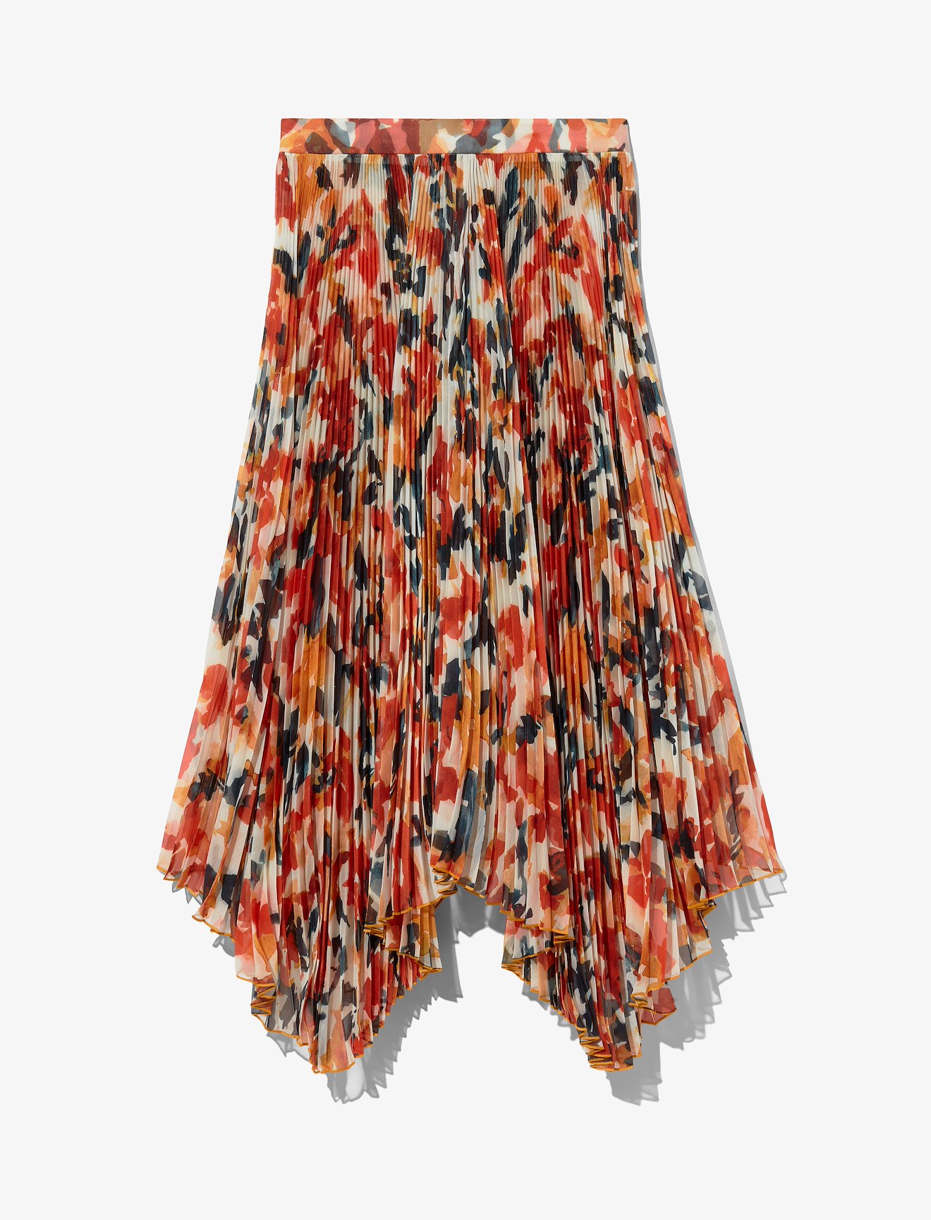 Watercolor Floral Pleated Chiffon Skirt #4