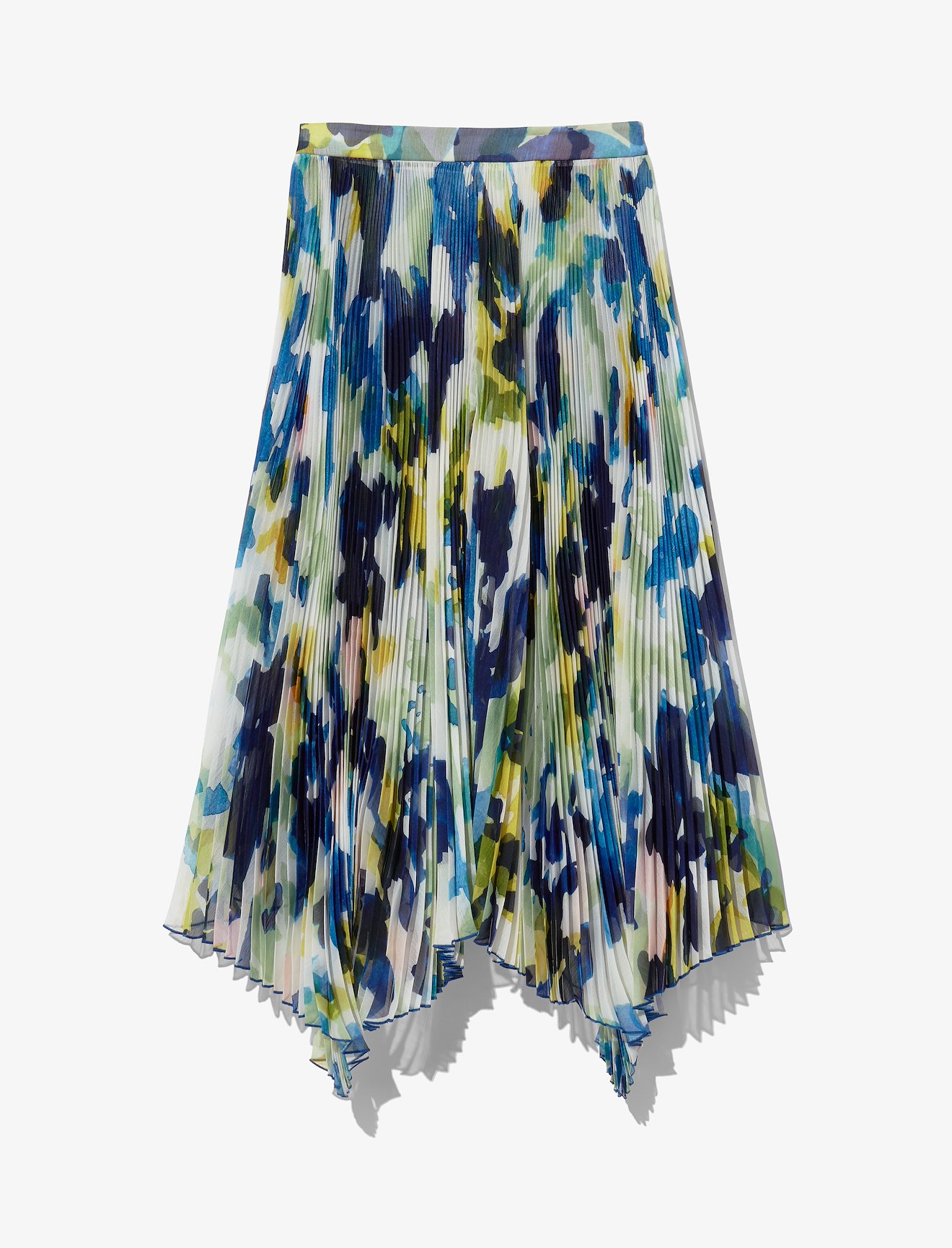 Watercolor Floral Pleated Chiffon Skirt #4