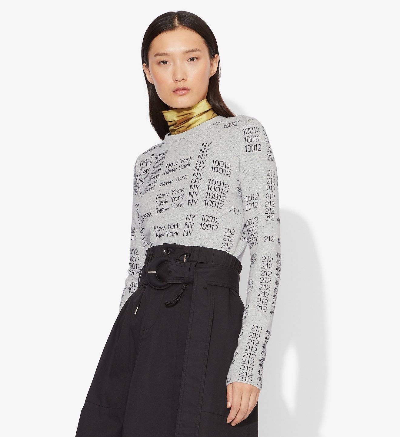 Address Logo Jacquard Crewneck Knit Pullover