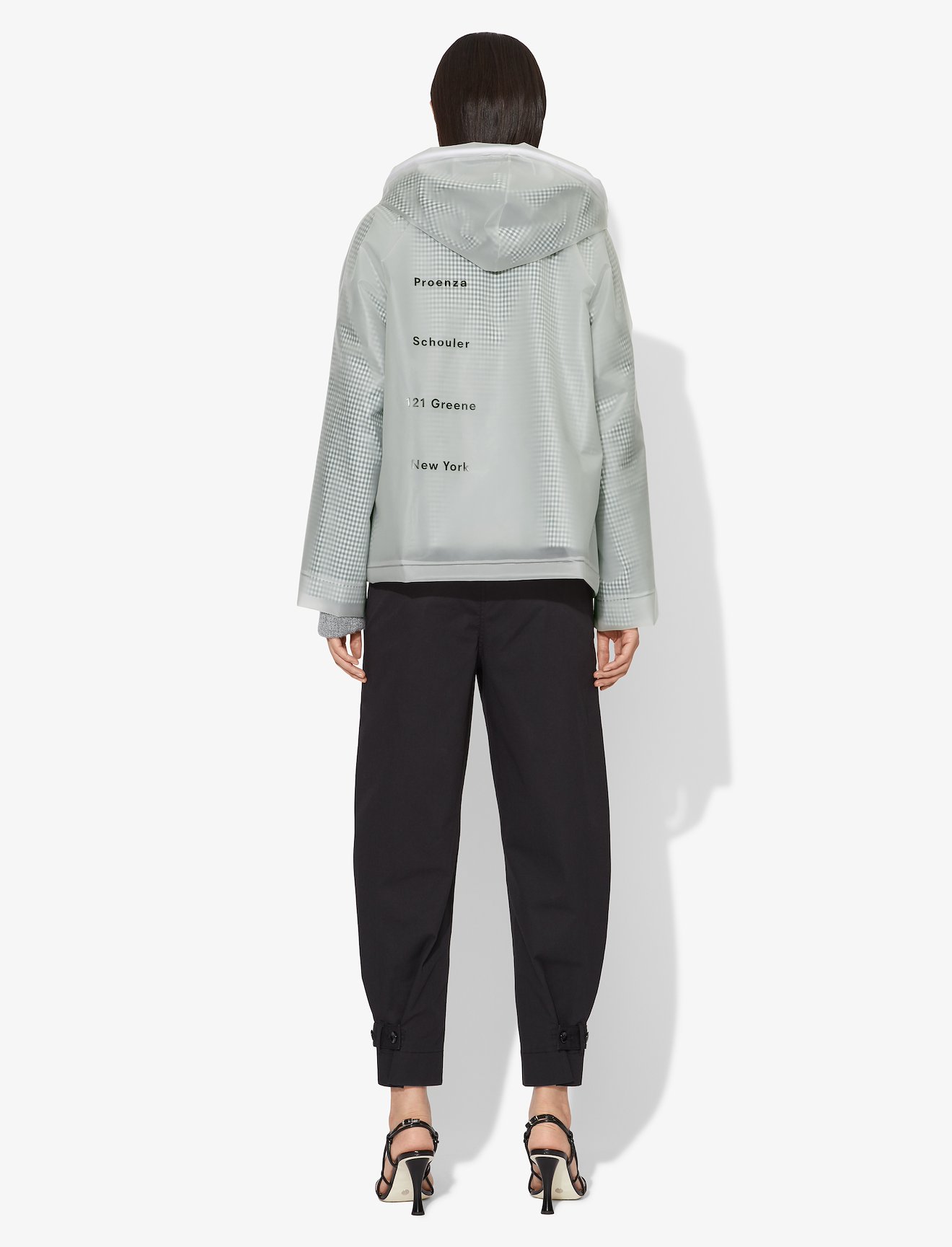 Address Logo Print Short Lined Raincoat #2