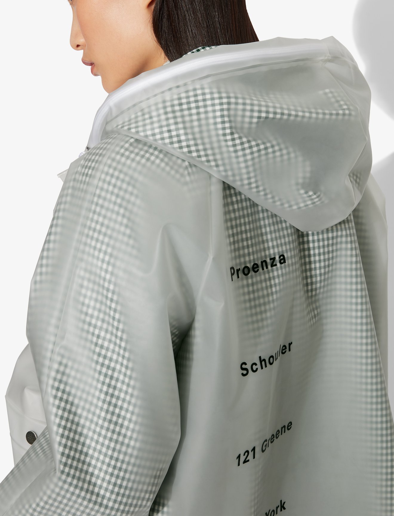 Address Logo Print Short Lined Raincoat #3