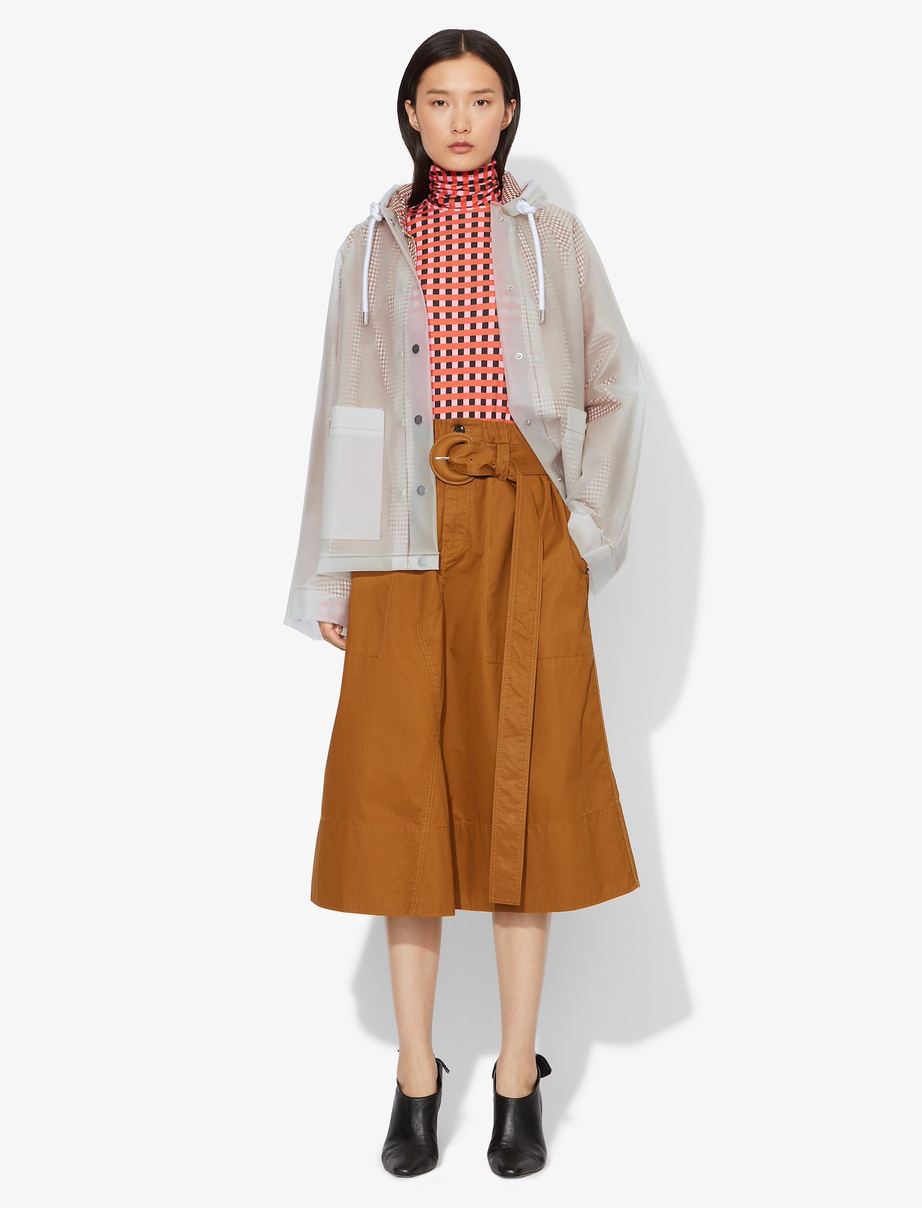 Address Logo Print Short Lined Raincoat #1