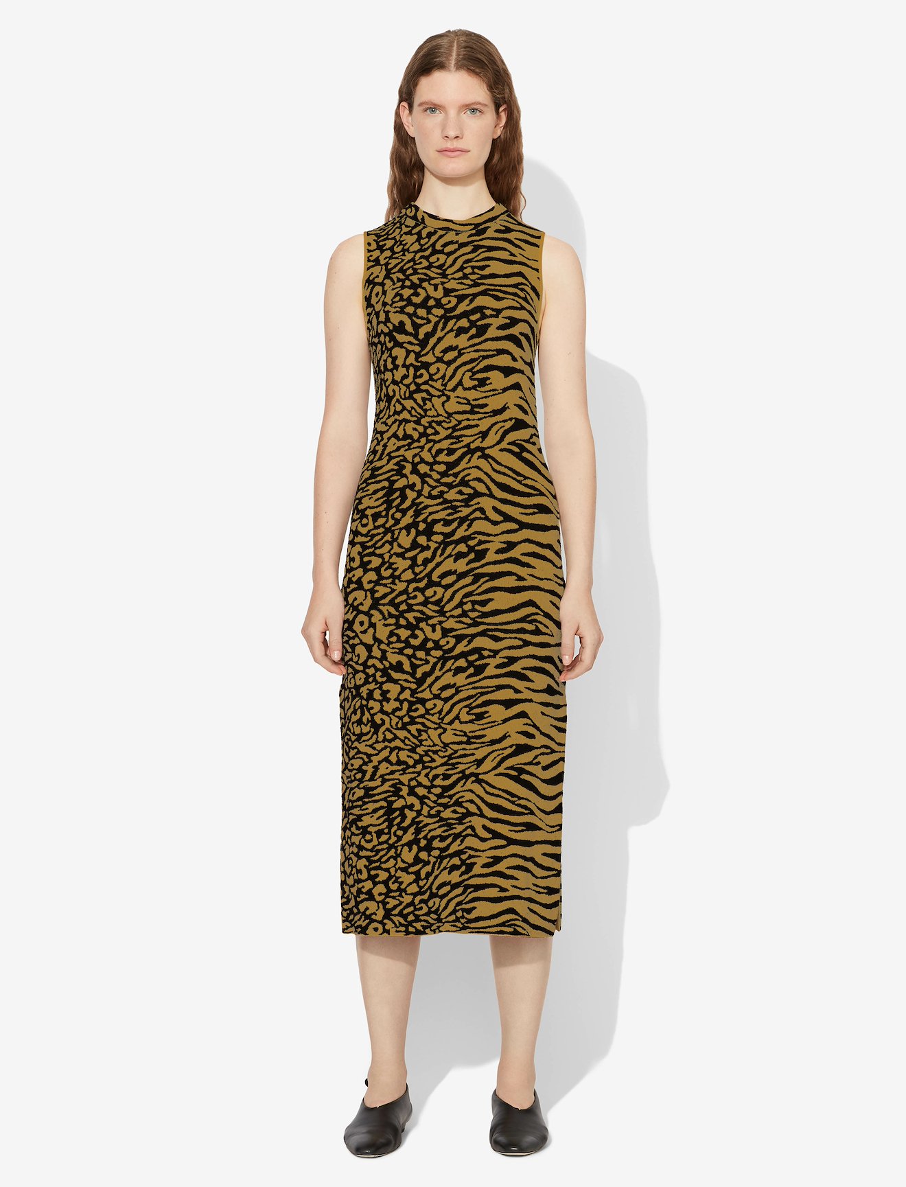 Animal Jacquard Sleeveless Dress #1