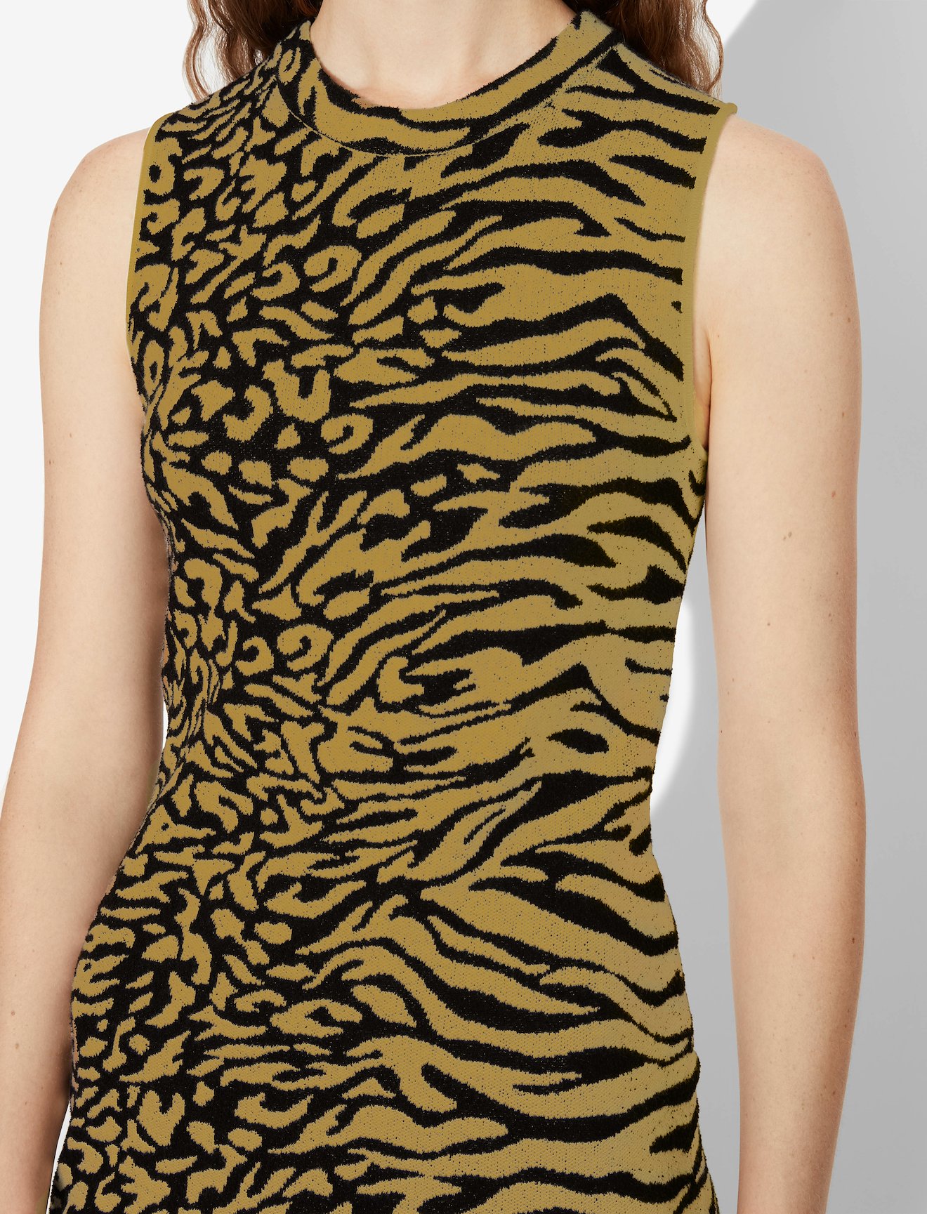 Animal Jacquard Sleeveless Dress #3