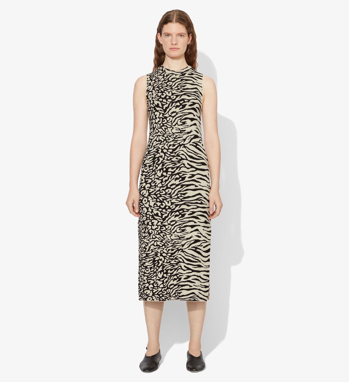 Animal Jacquard Sleeveless Dress