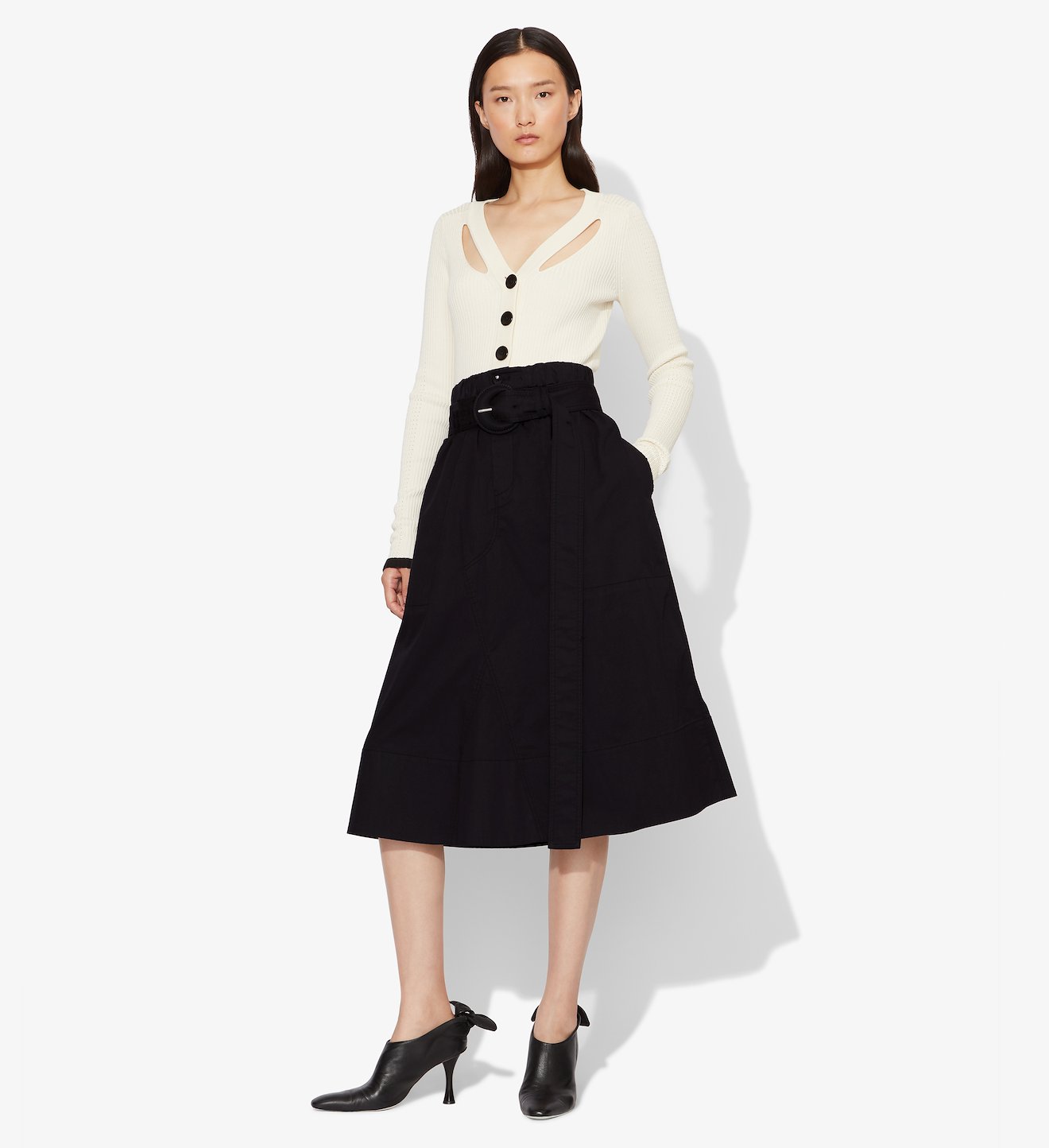Belted Cotton Skirt