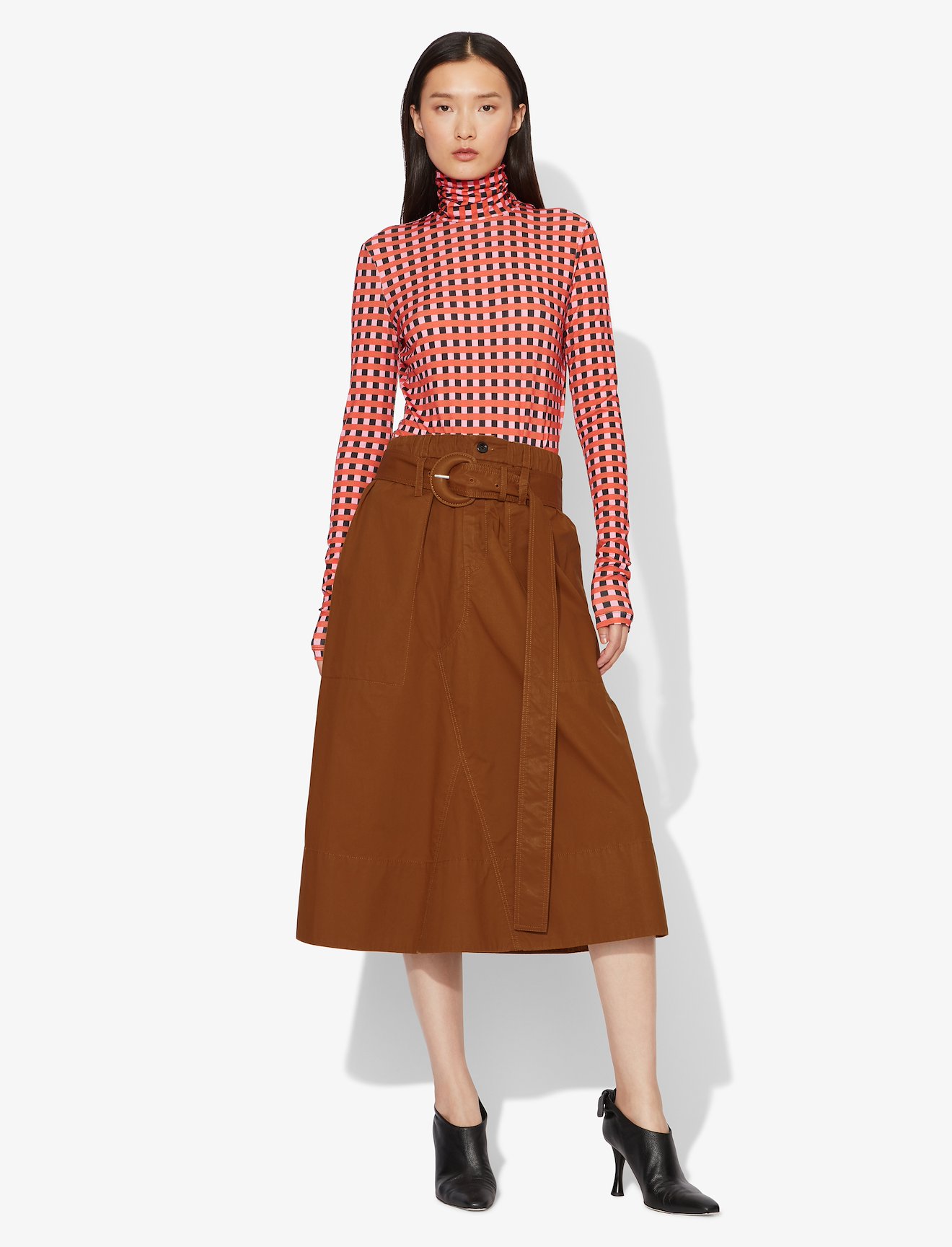 Belted Cotton Skirt