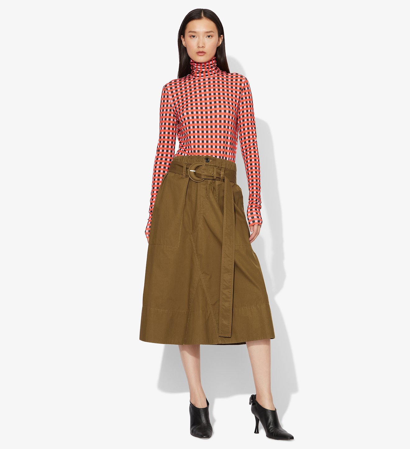 Belted Cotton Skirt