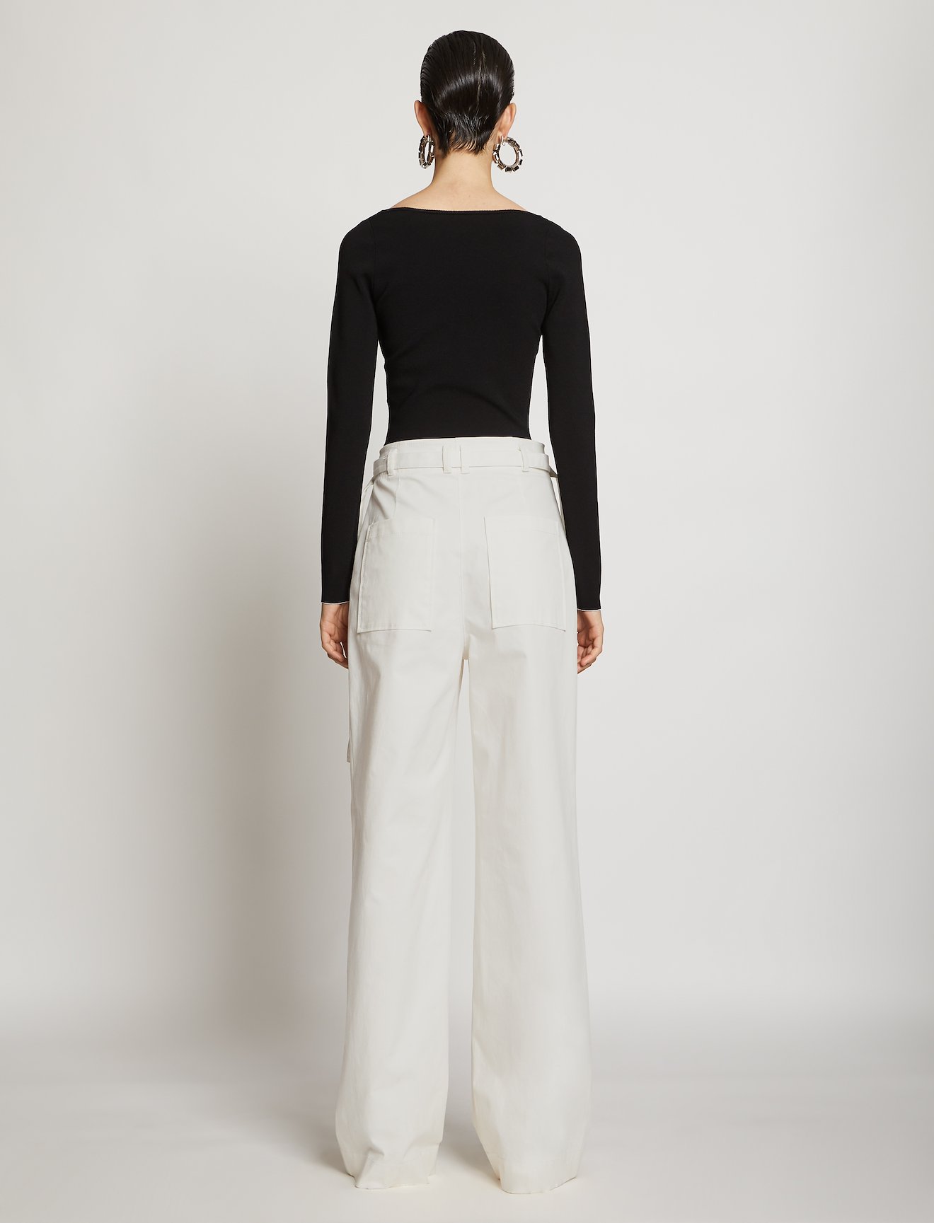 Belted Cotton Twill Pants #2
