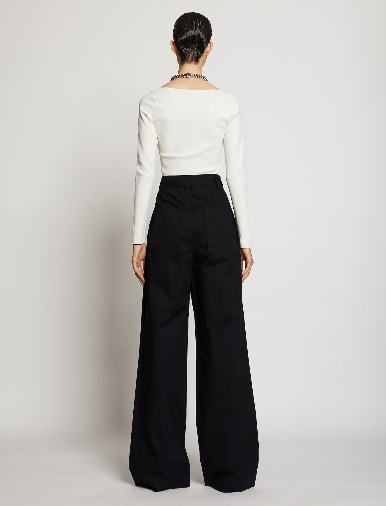 Belted Cotton Twill Pants #2