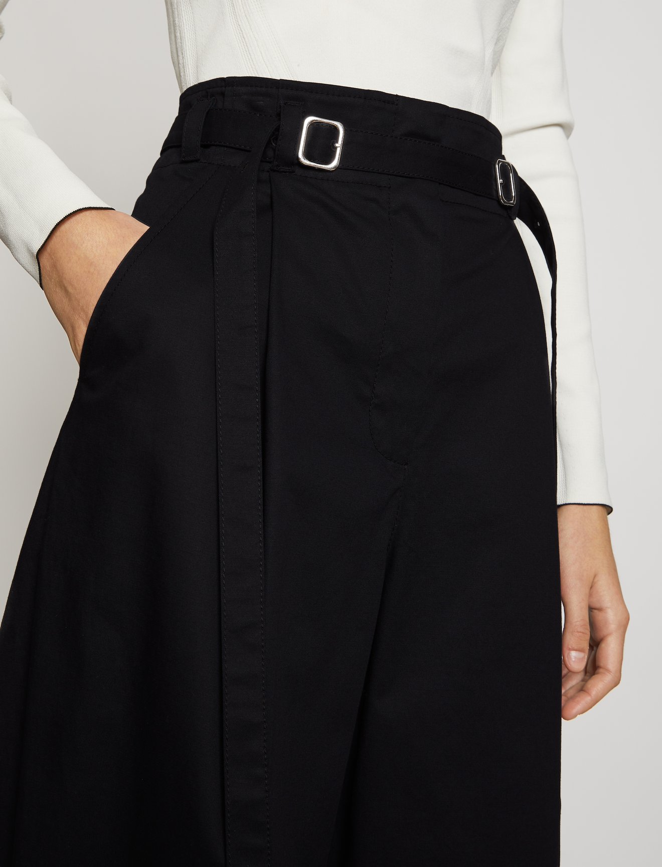 Belted Cotton Twill Pants #3