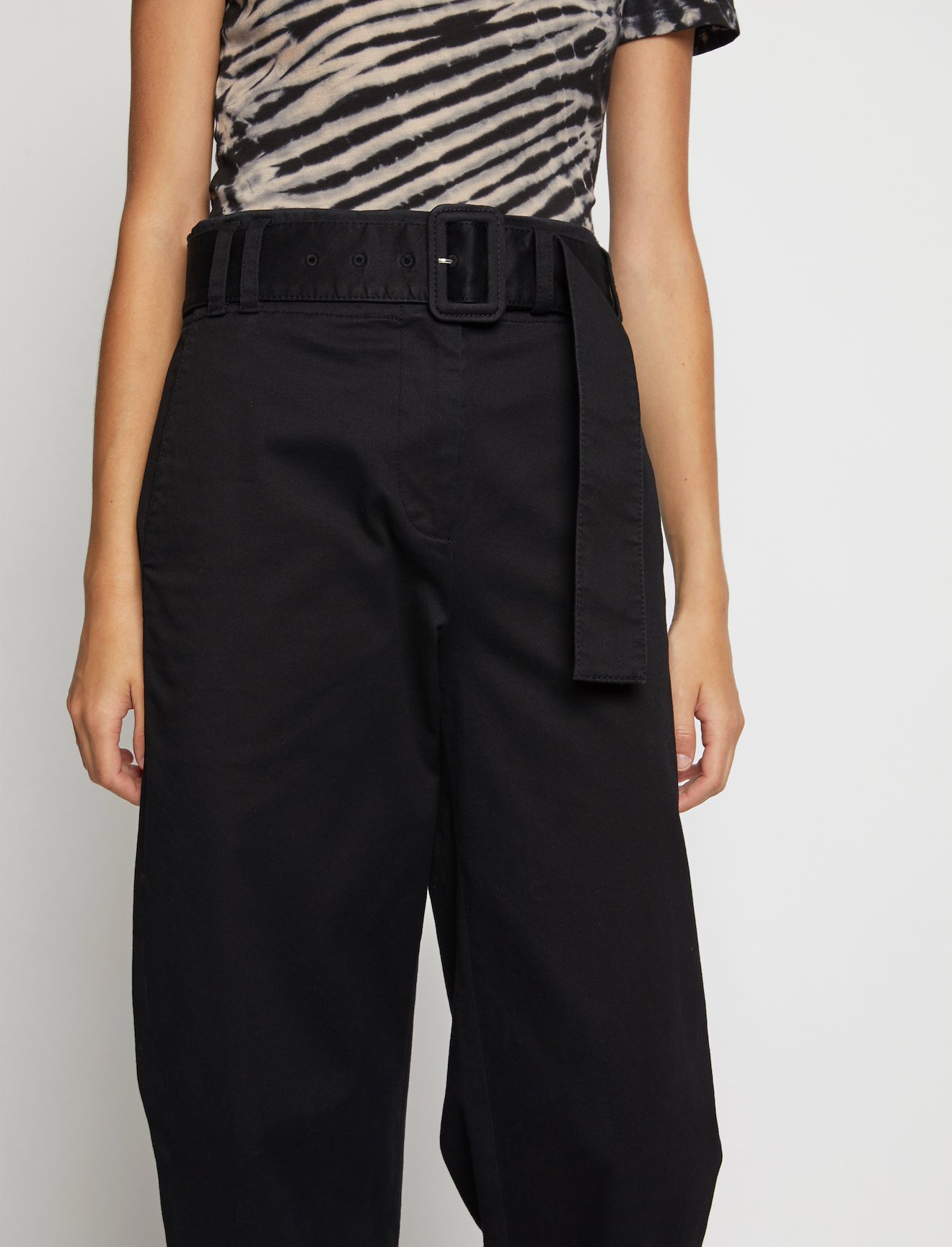 Belted Cotton Twill Pants #3