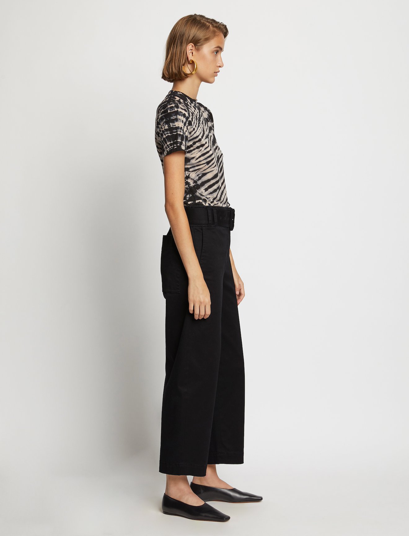 Belted Cotton Twill Pants #1