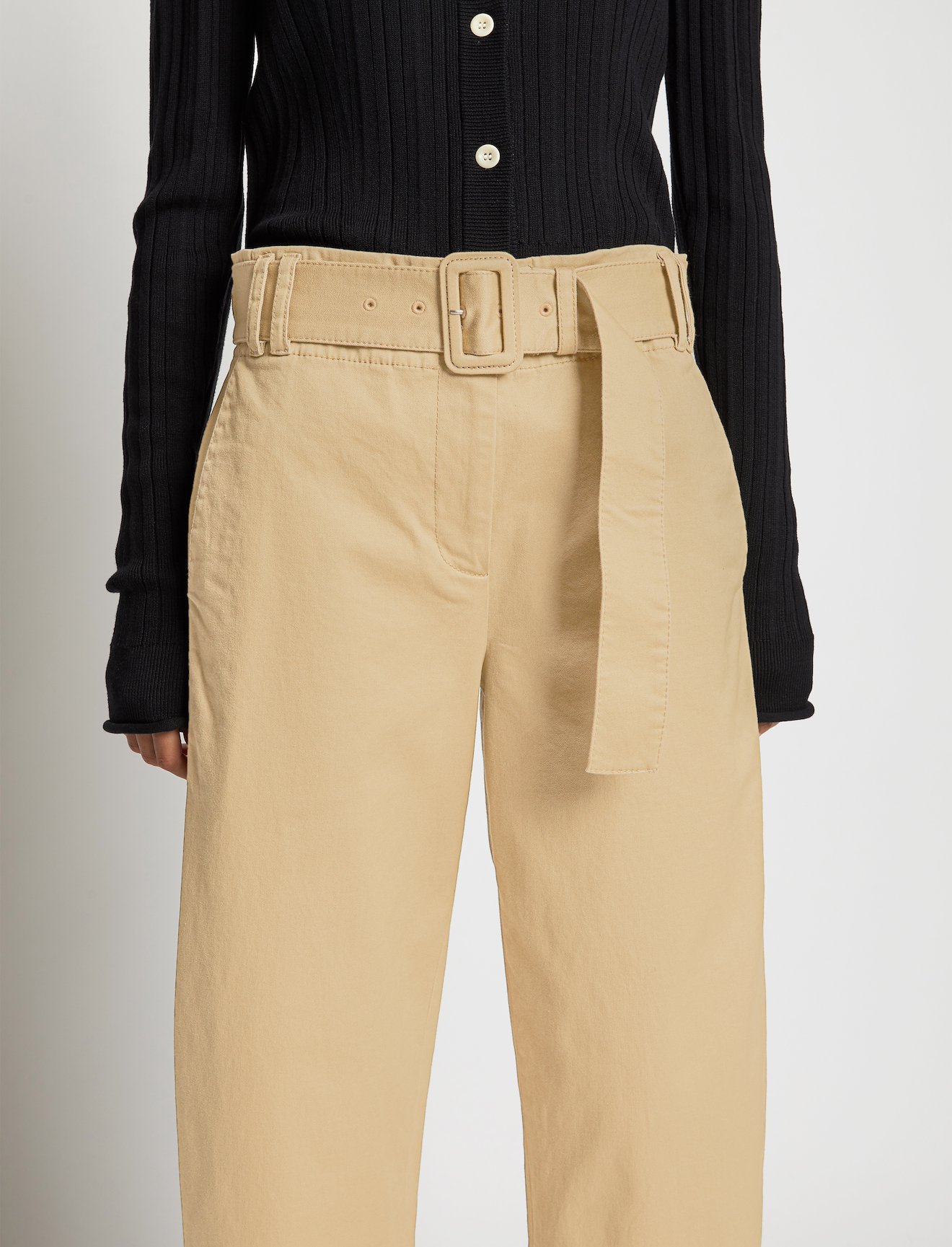 Belted Cotton Twill Pants #3