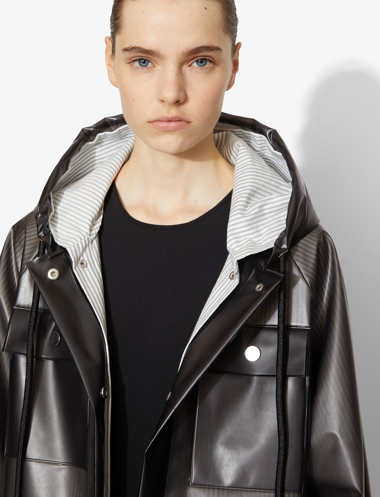 Belted Raincoat With Striped Lining #3