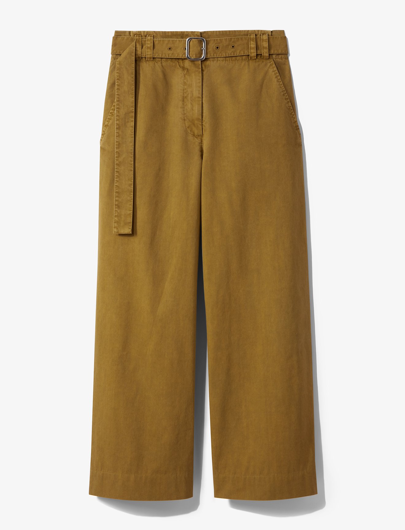 Belted Washed Cotton Pants #4