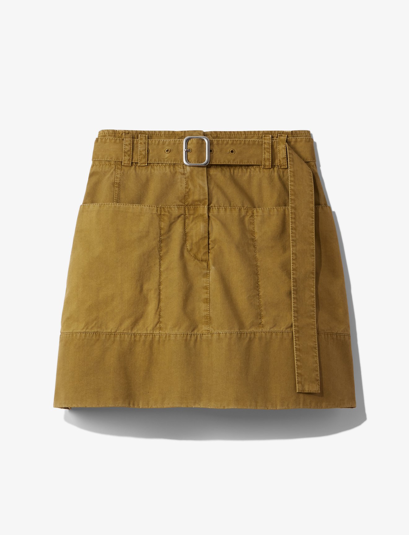 Belted Washed Cotton Skirt #4