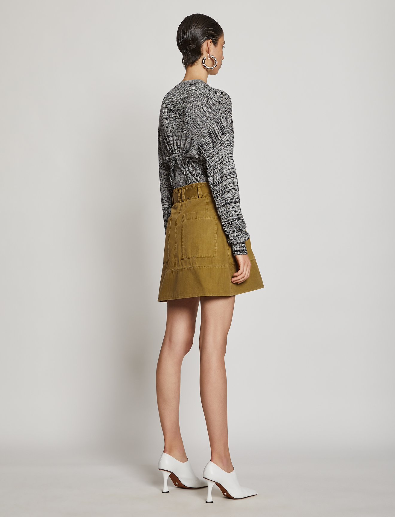 Belted Washed Cotton Skirt #2