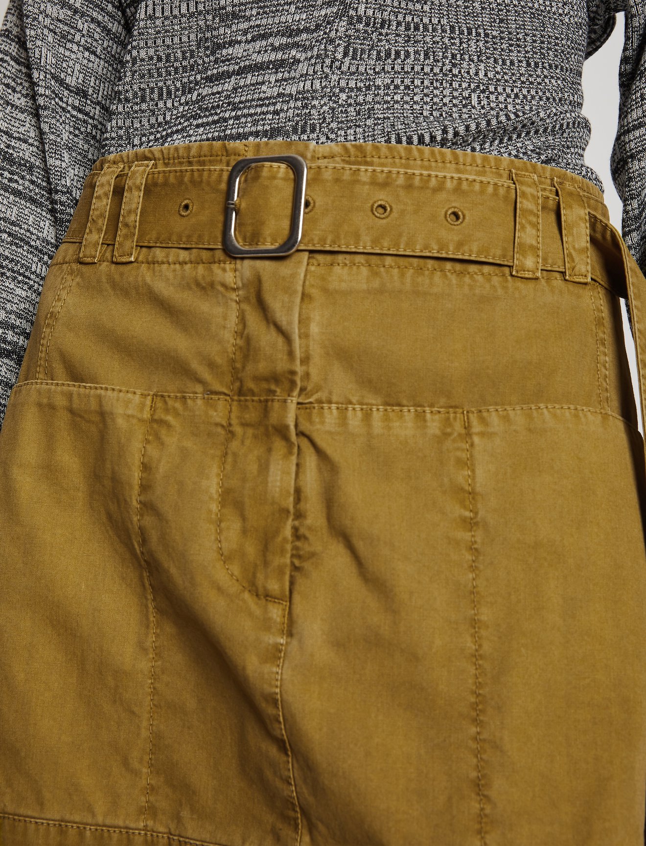 Belted Washed Cotton Skirt #3
