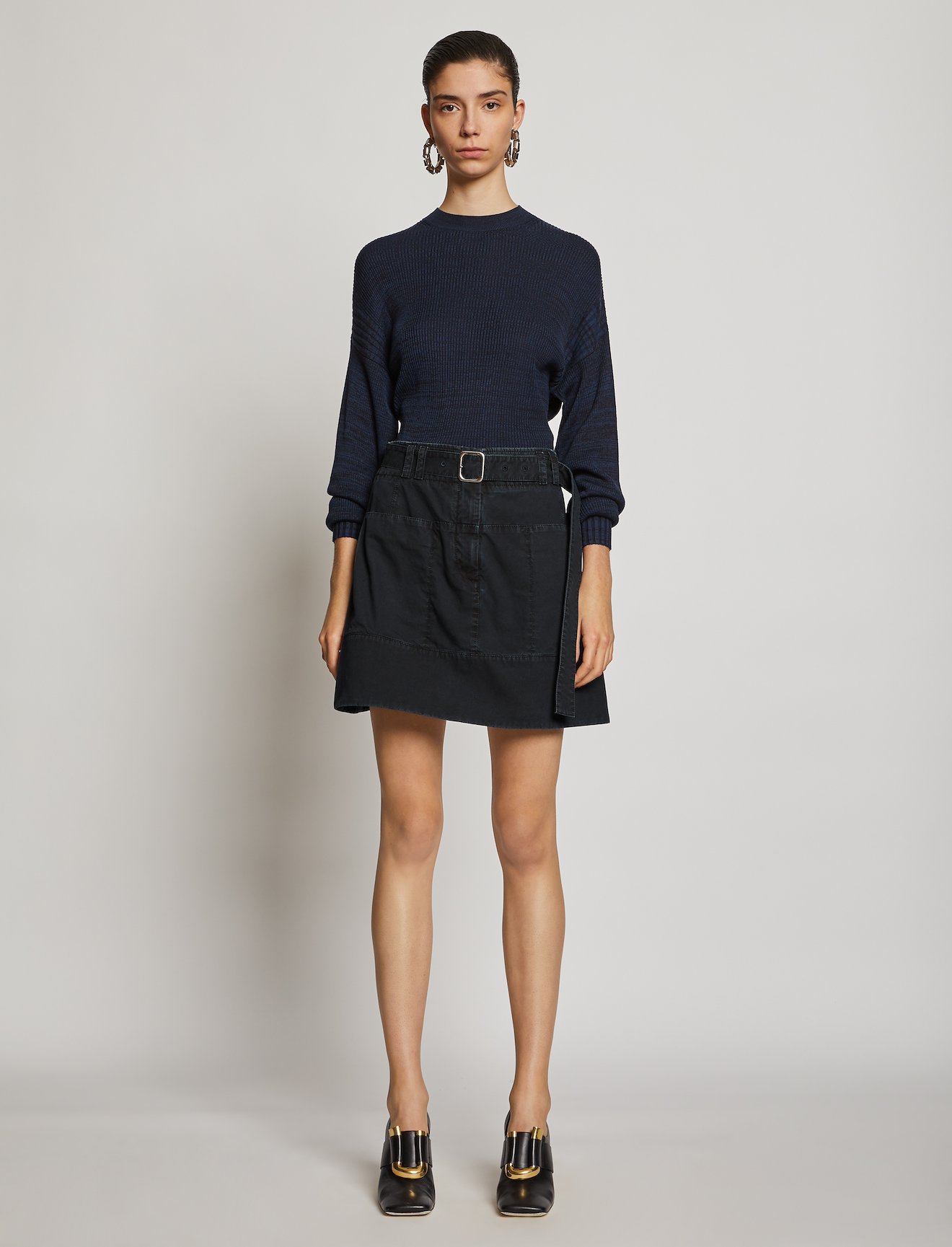 Belted Washed Cotton Skirt #5