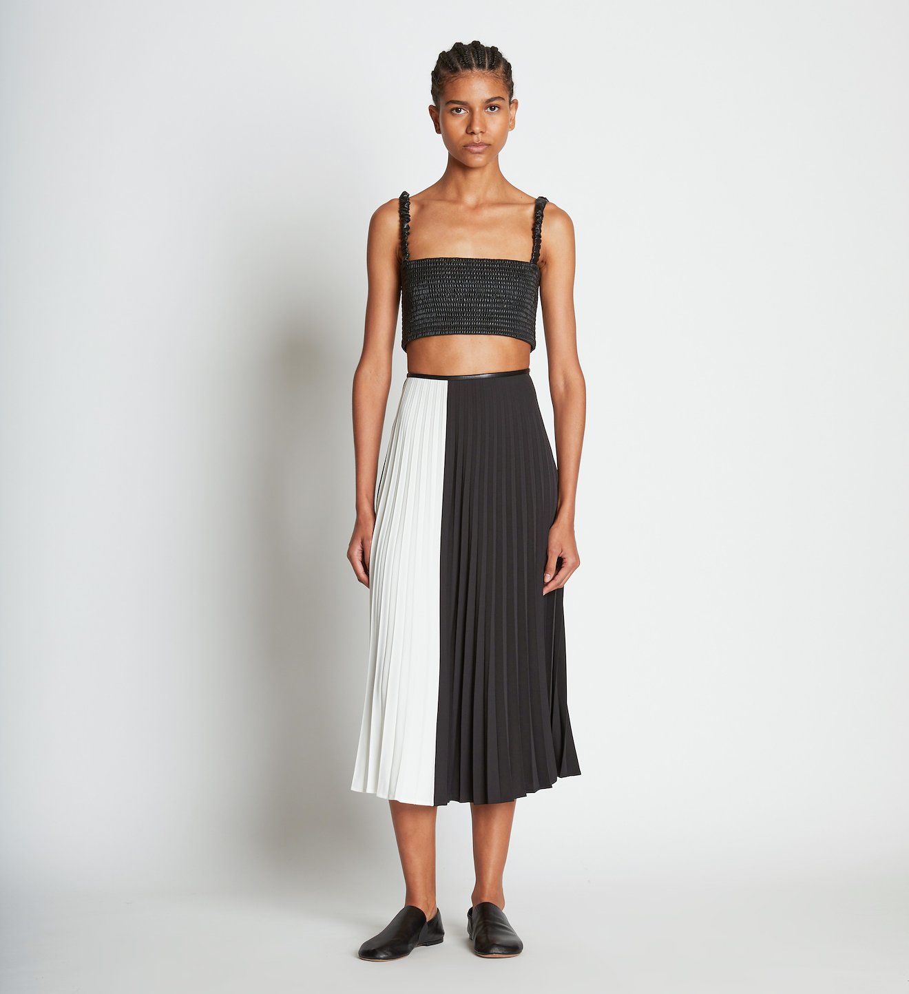 Bi-color Pleated Skirt