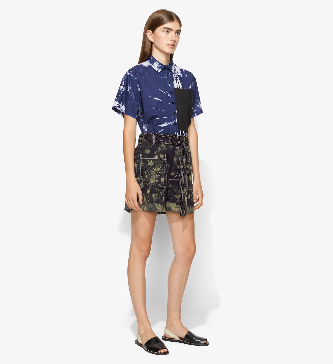 Bleach Dye Utility Shorts