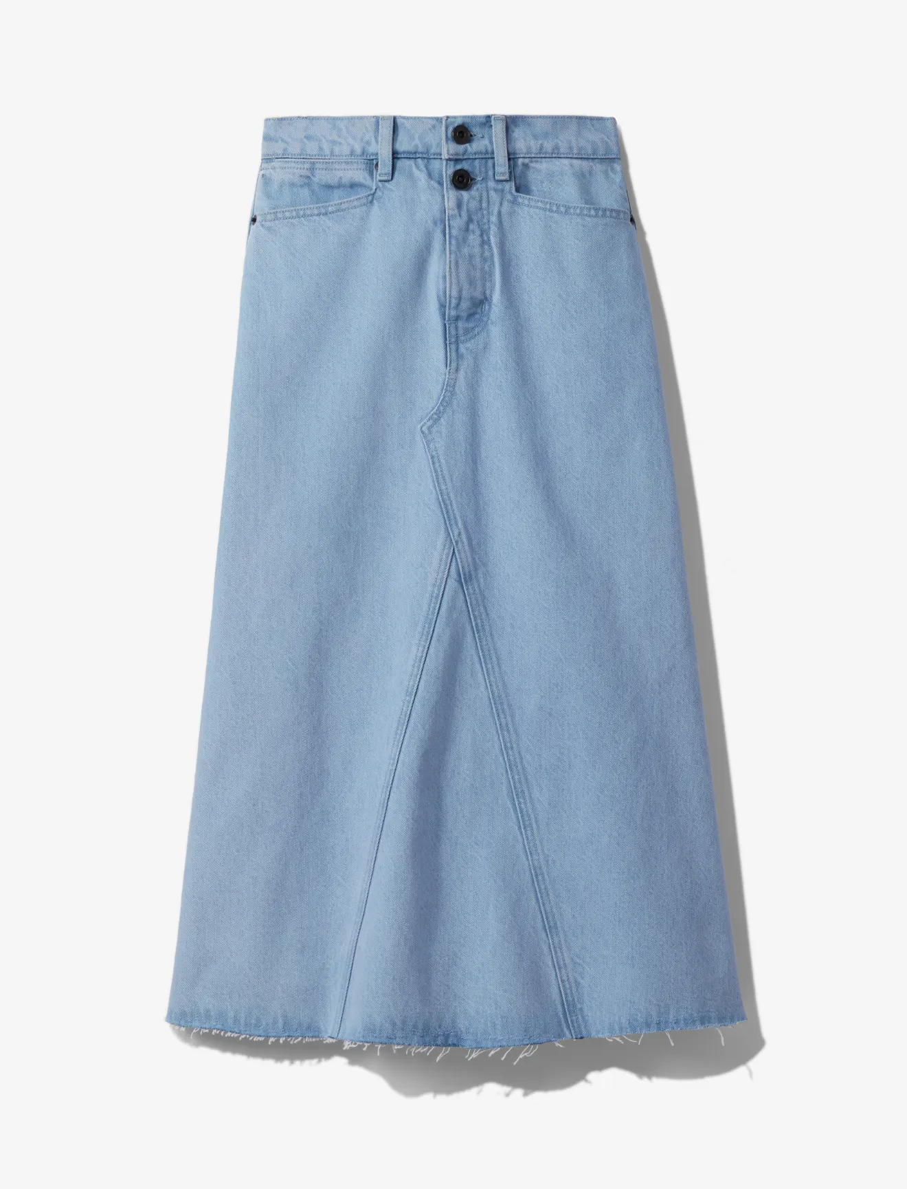bleached denim skirt