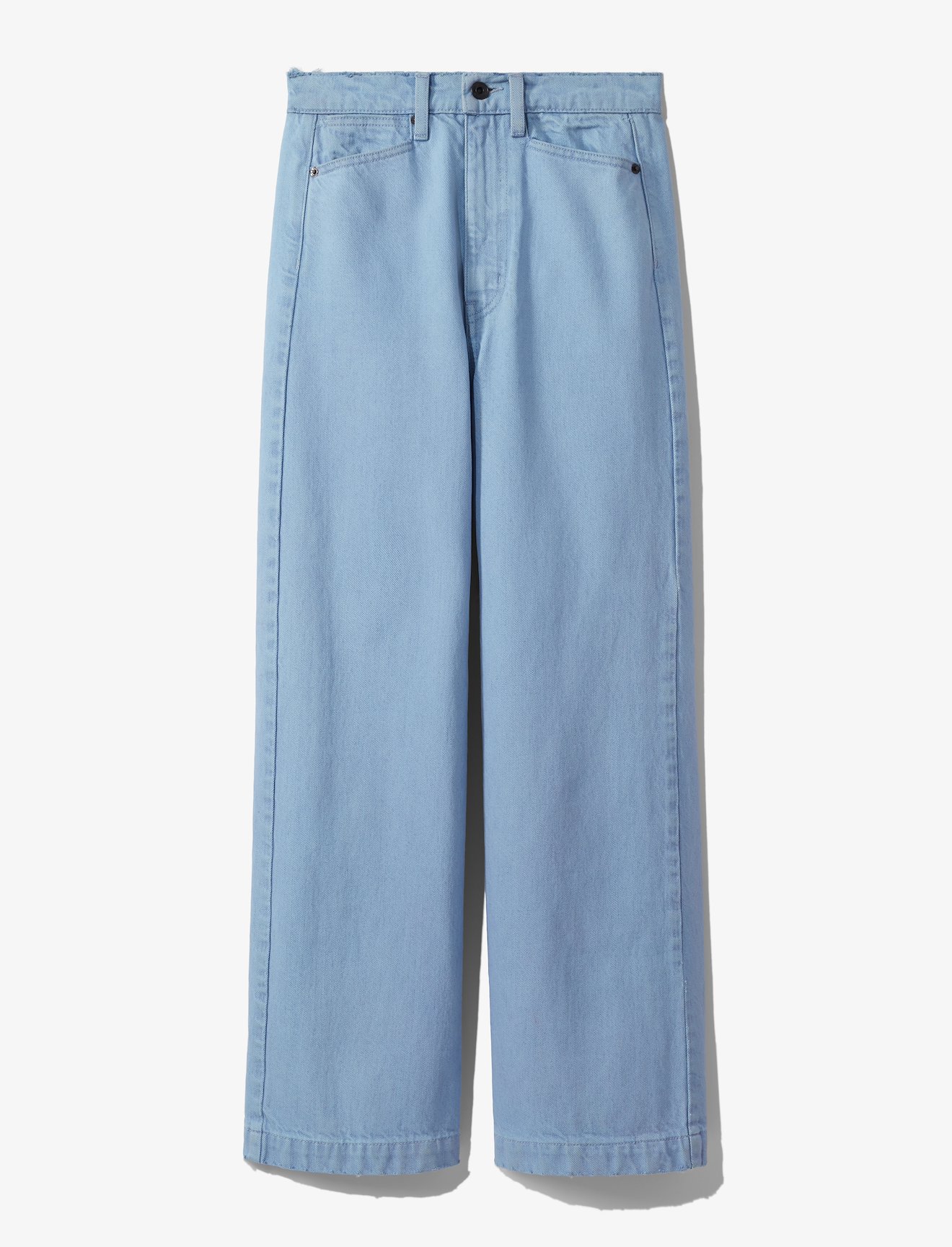 Bleached Denim Wide Cropped Jeans #4
