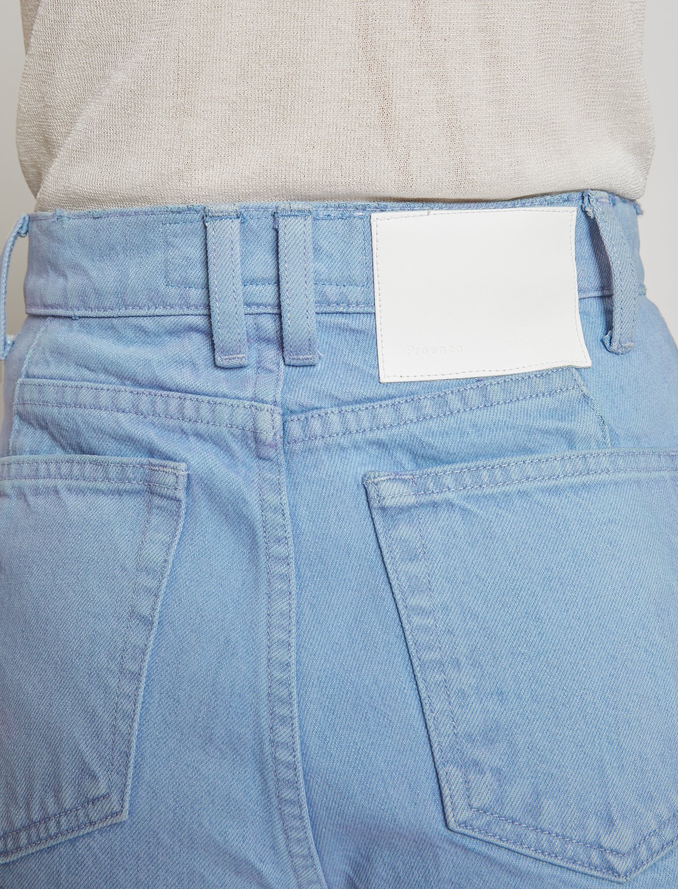 Bleached Denim Wide Cropped Jeans #3