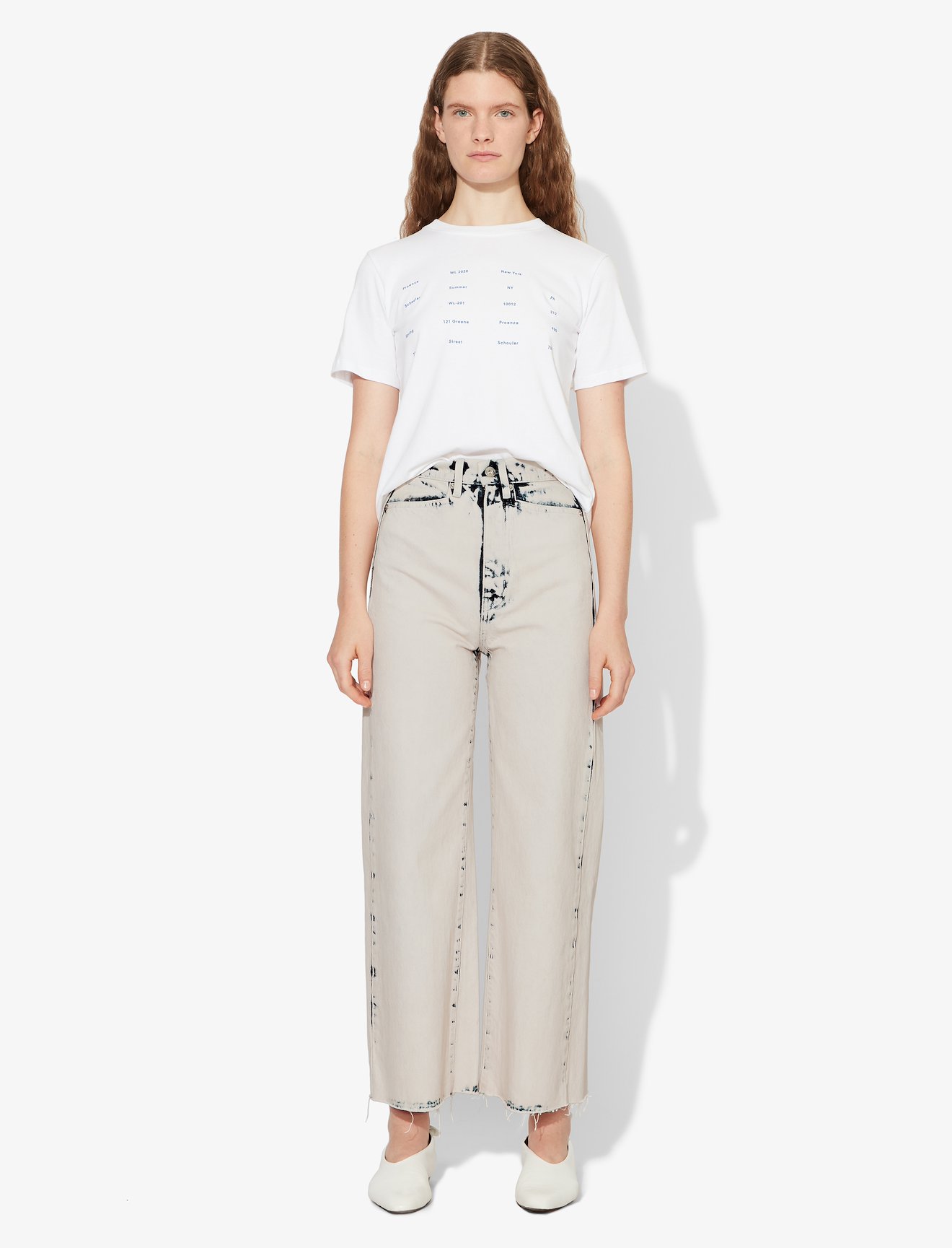 Bleached Wide Leg Crop Jeans #1