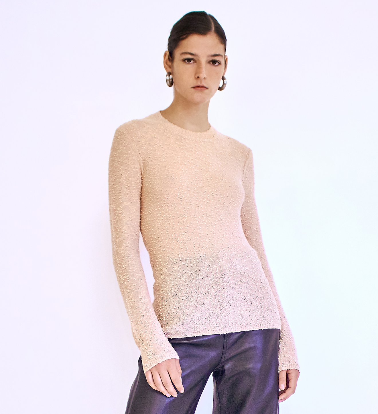 Bobble Bouclé Knit Top