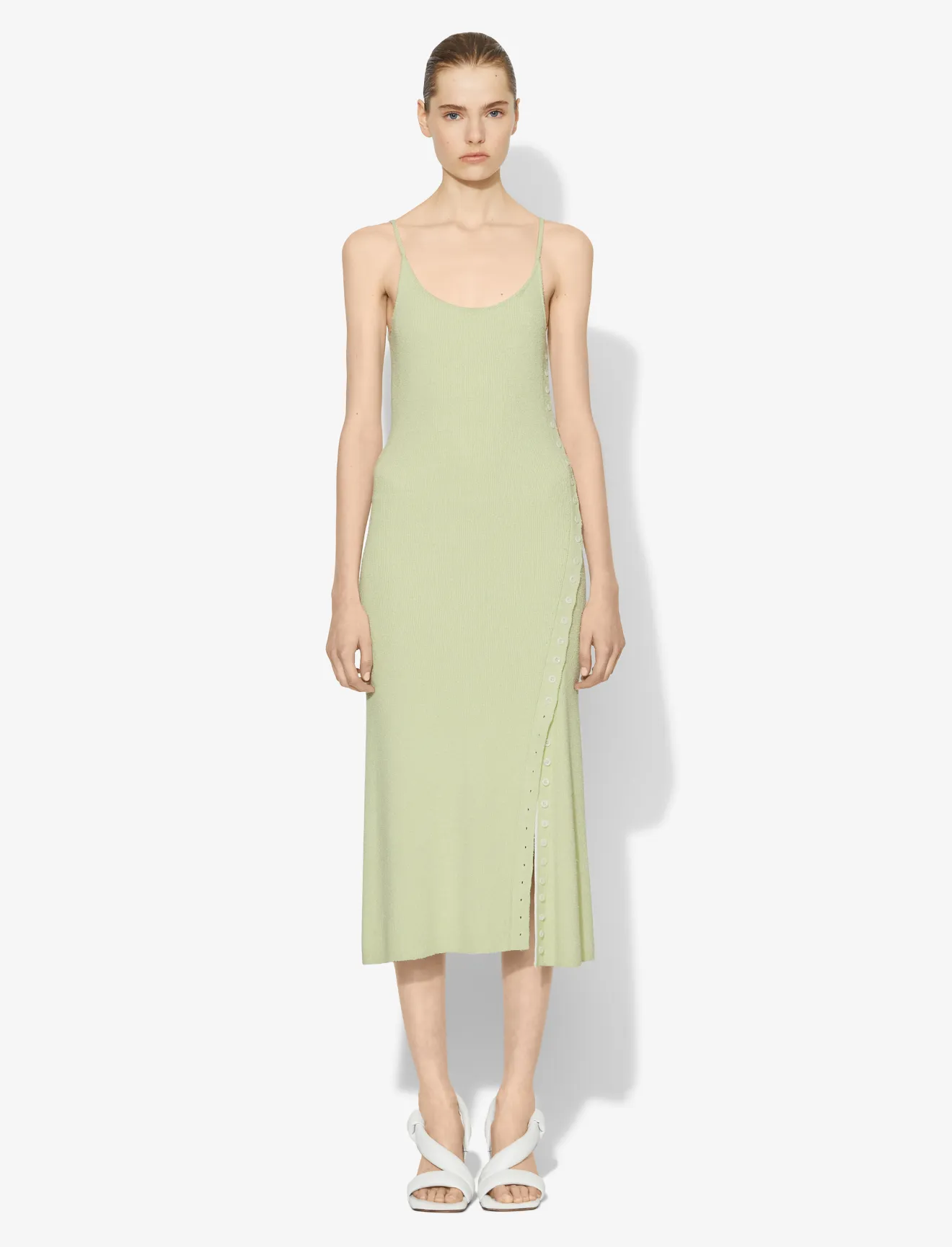 white silk cami dress