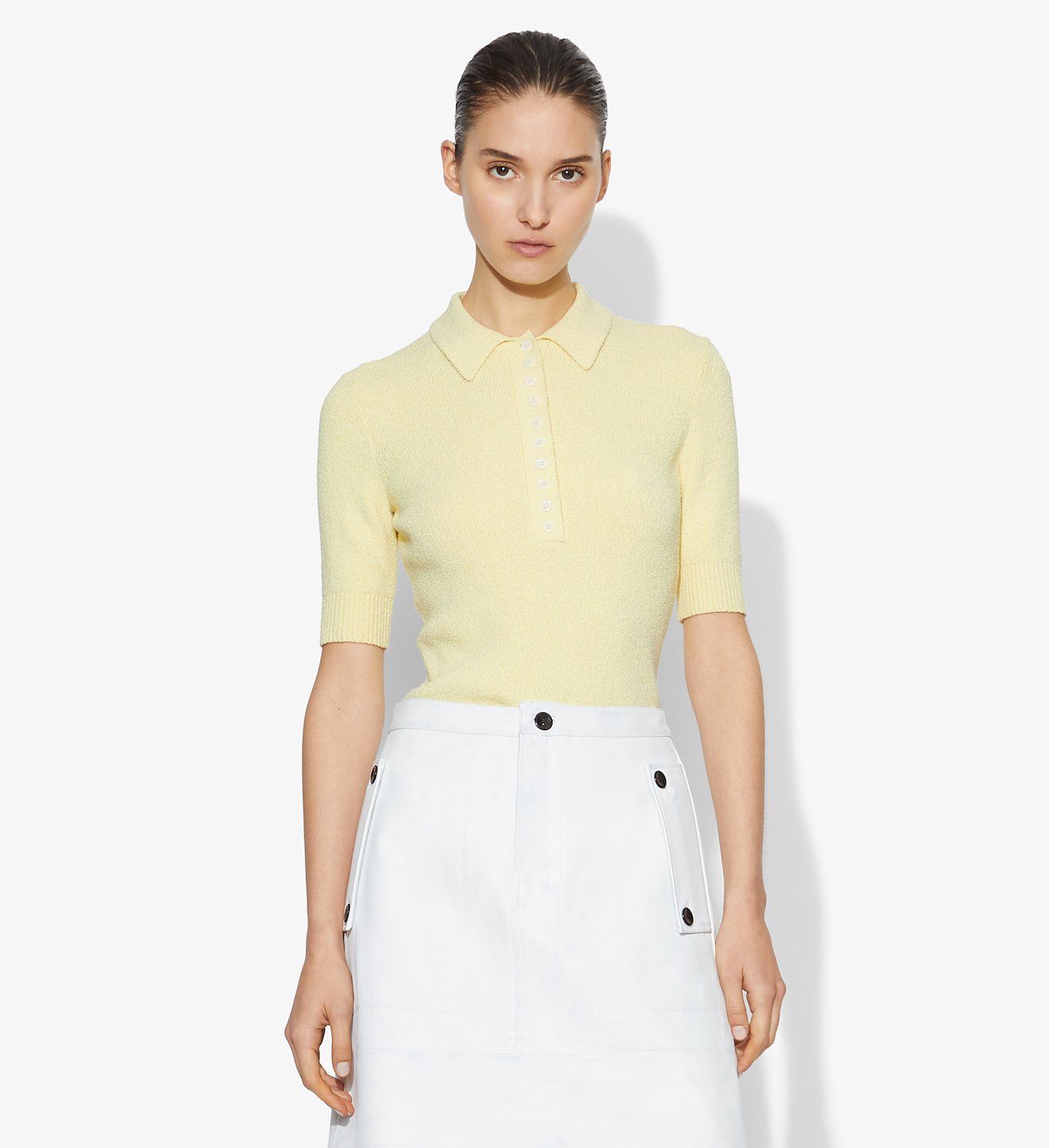 Boucle Polo Knit Top