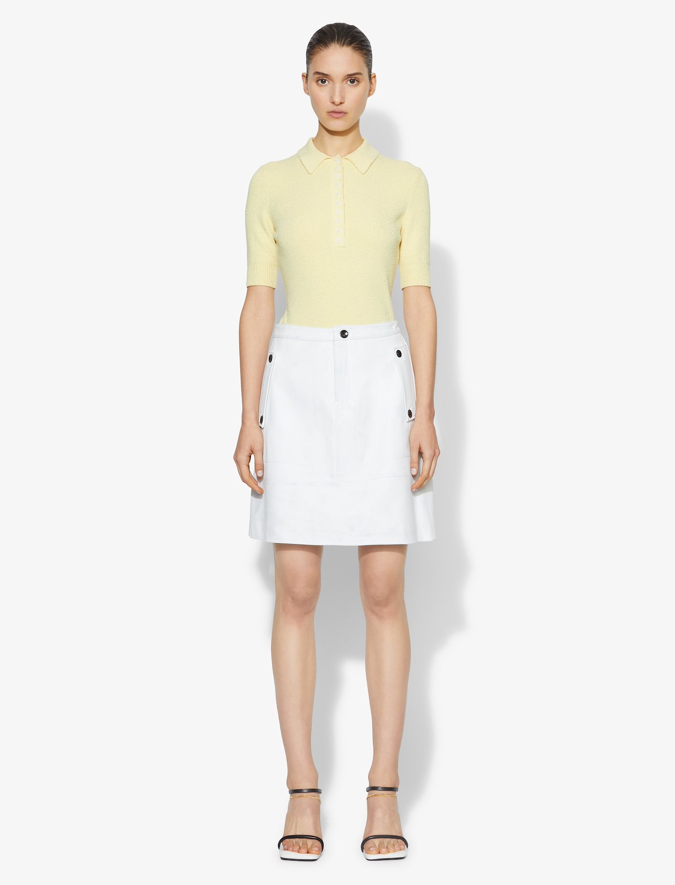 Boucle Polo Knit Top #1
