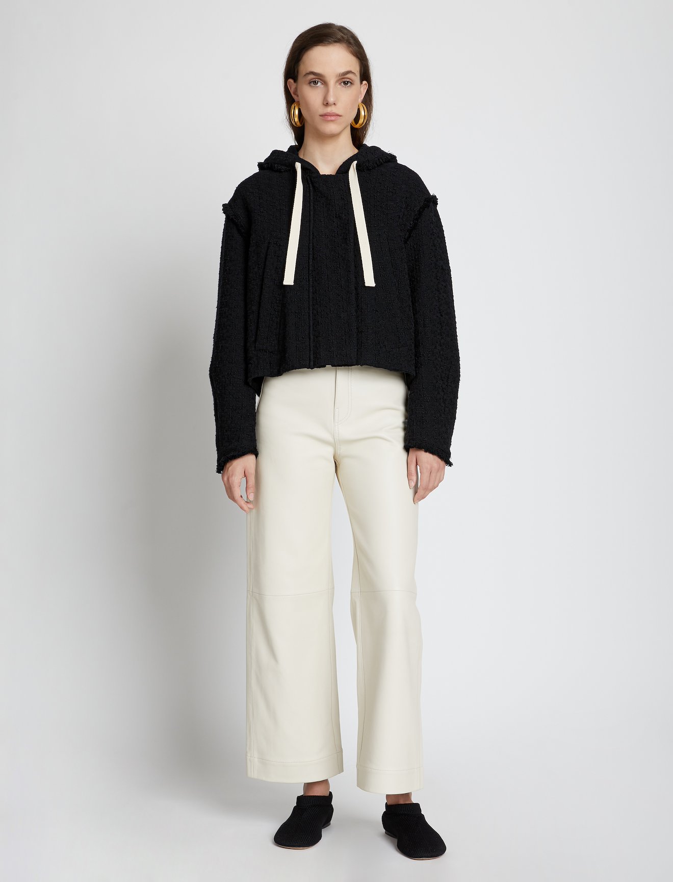 Bouclé Tweed Hooded Jacket #1