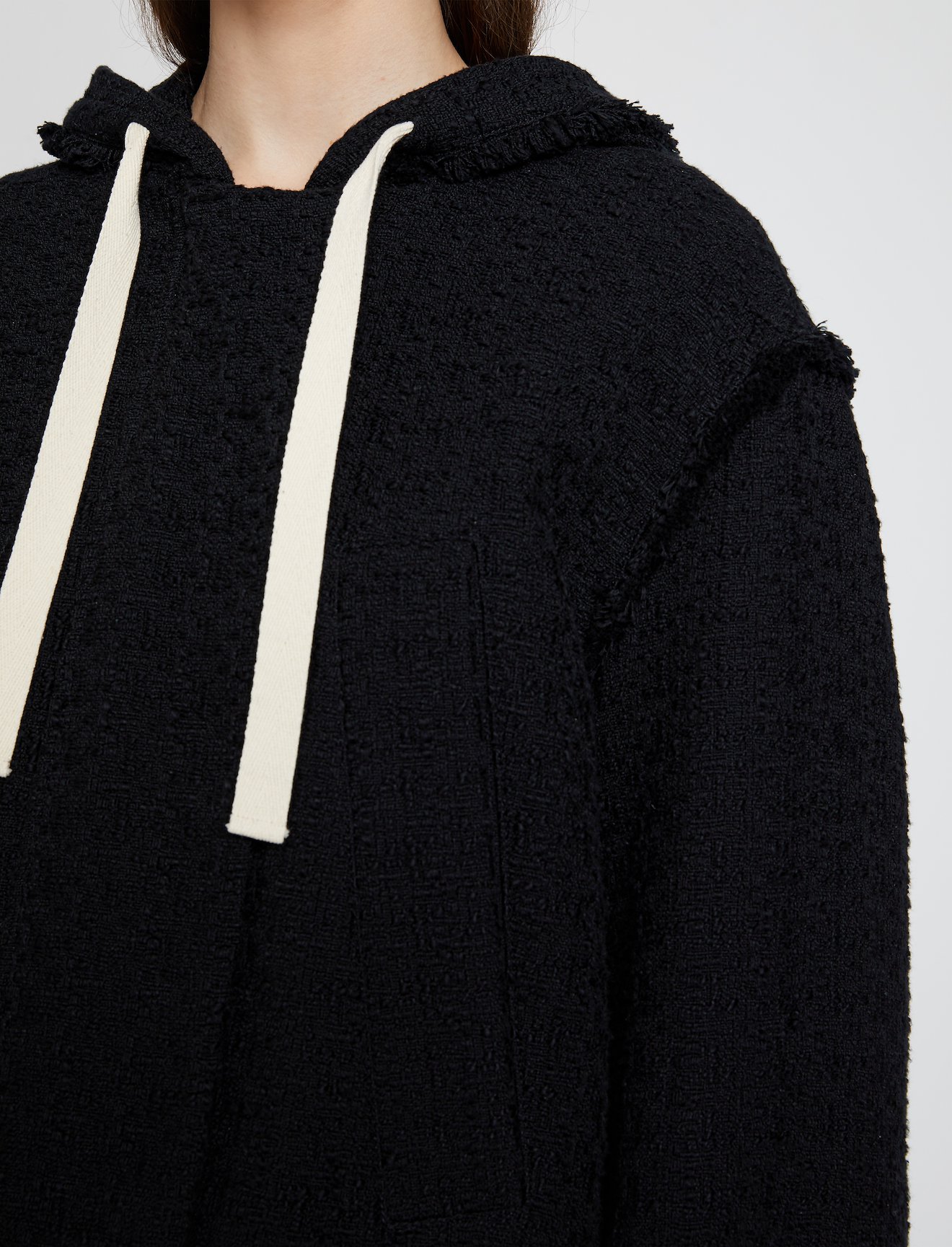 Bouclé Tweed Hooded Jacket #4