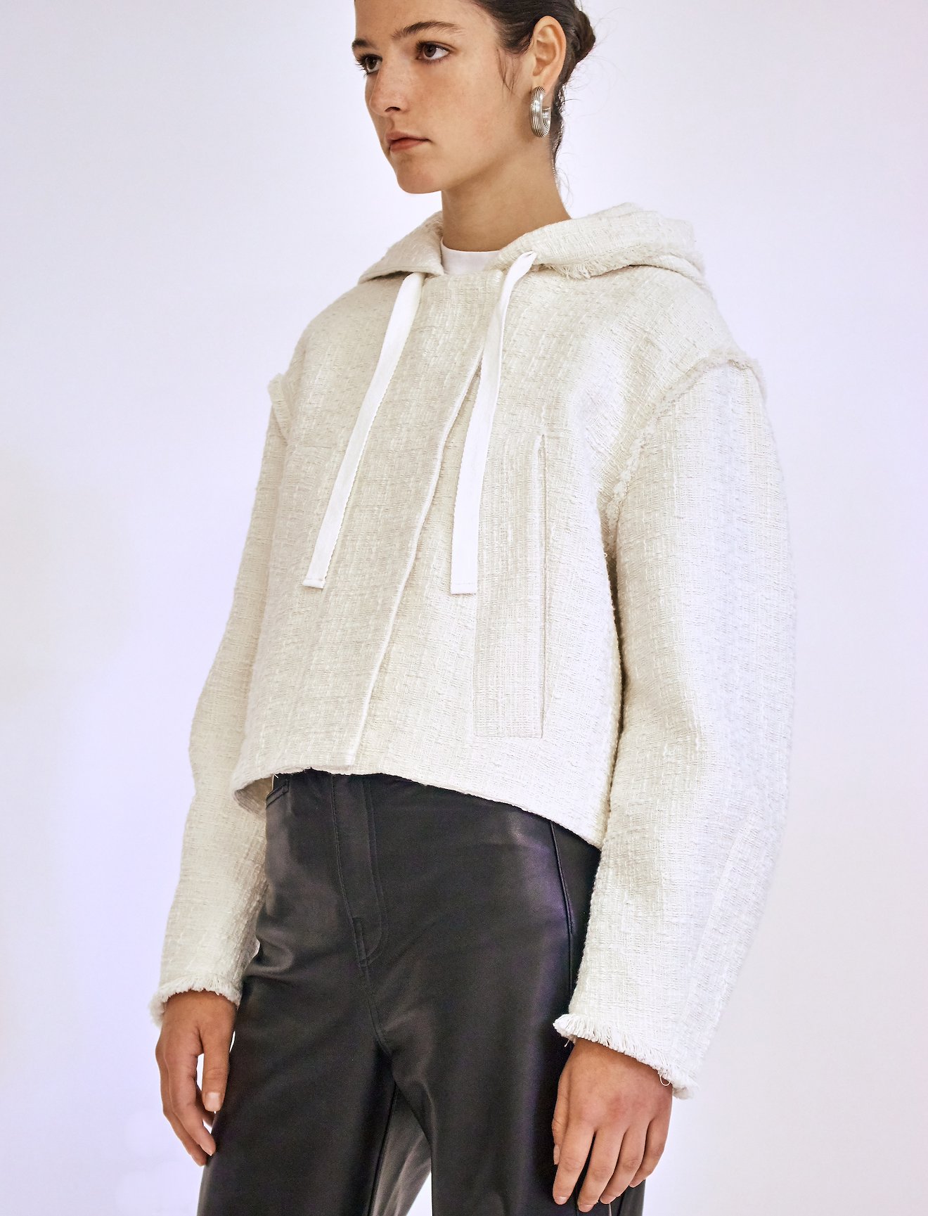 Bouclé Tweed Hooded Jacket #2